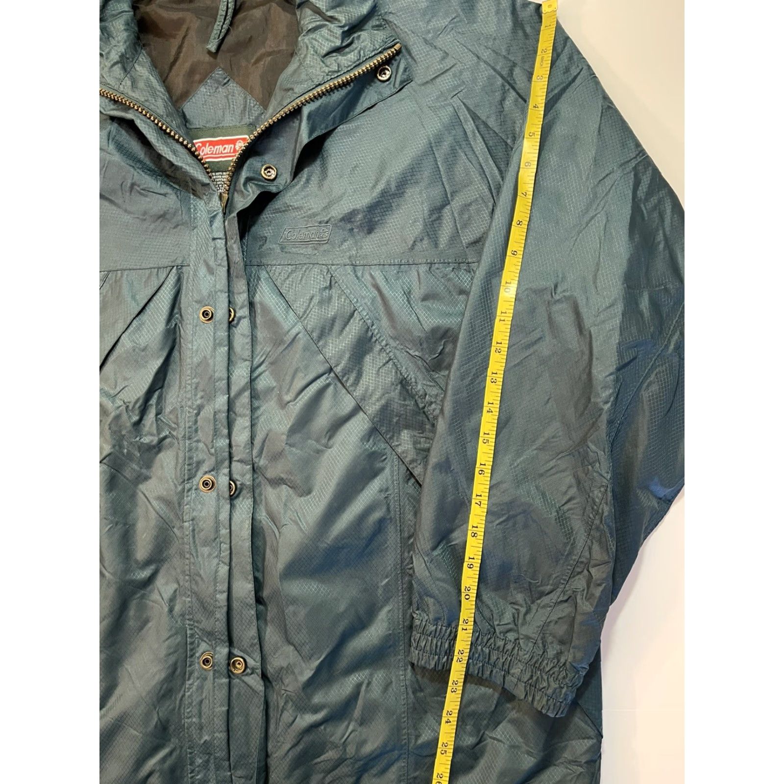 Rains VINTAGE Coleman Full Zip Men's Rain Jacket Windbreaker Hiking Green Blue Sz L Environmental Outdoor Fall Winter Spring Size US L / EU 52-54 / 3 - 7 Thumbnail