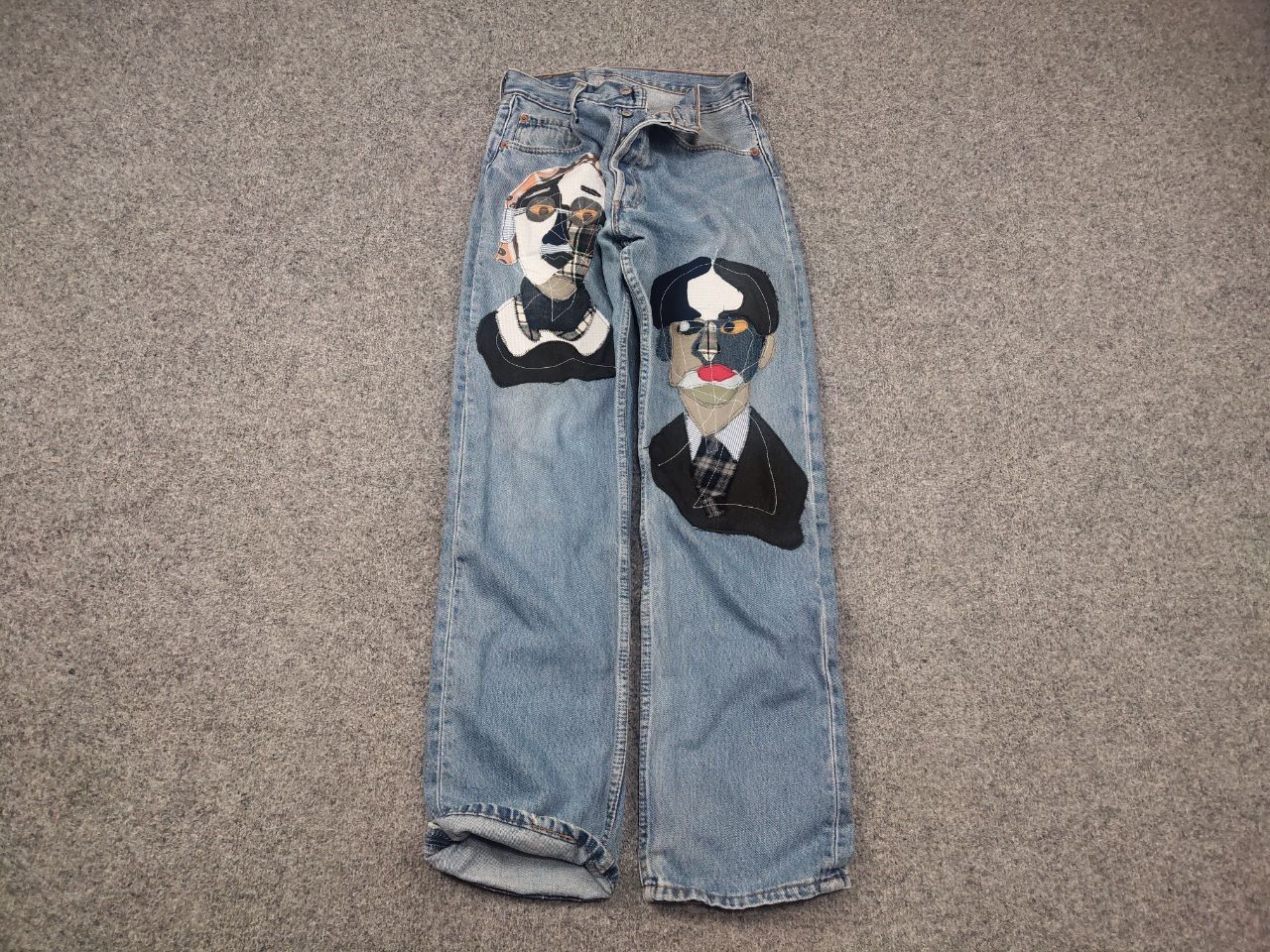 Levi's Vintage 90's Levis 501 Sashiko Patchwork Face Jeans watanabe Size US 33 - 2 Thumbnail