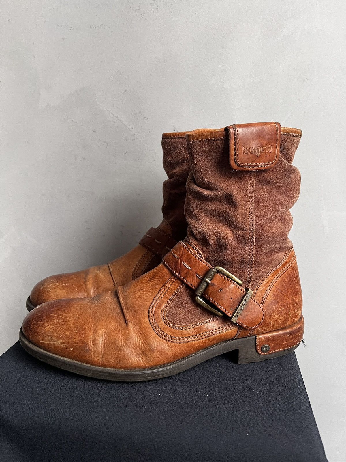 Hedi Slimane Leather brown ankle moto boots avant garde guidi style y2k Size US 9 / EU 42 - 1 Thumbnail