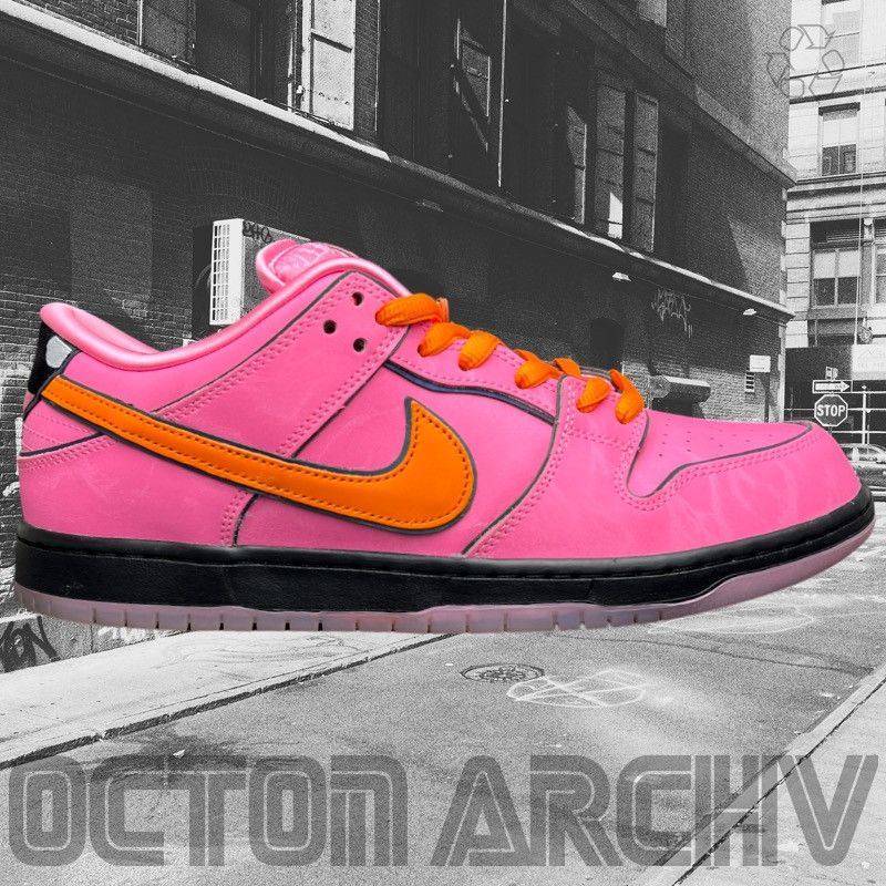 image of Cartoon Network x Nike The Powerpuff Girls X Nike Dunk Low Pro Sb Qs 'blossom' Shoes in Lotus Pink/