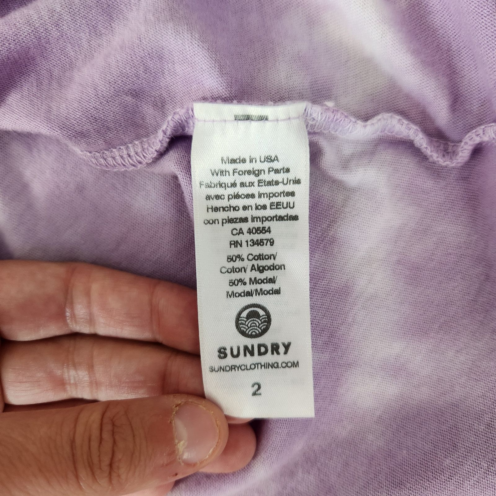 Sundry Sundry Lilac Purple White Round Neckline Shirt Size 2 NWT Size XS / US 0-2 / IT 36-38 - 12 Thumbnail