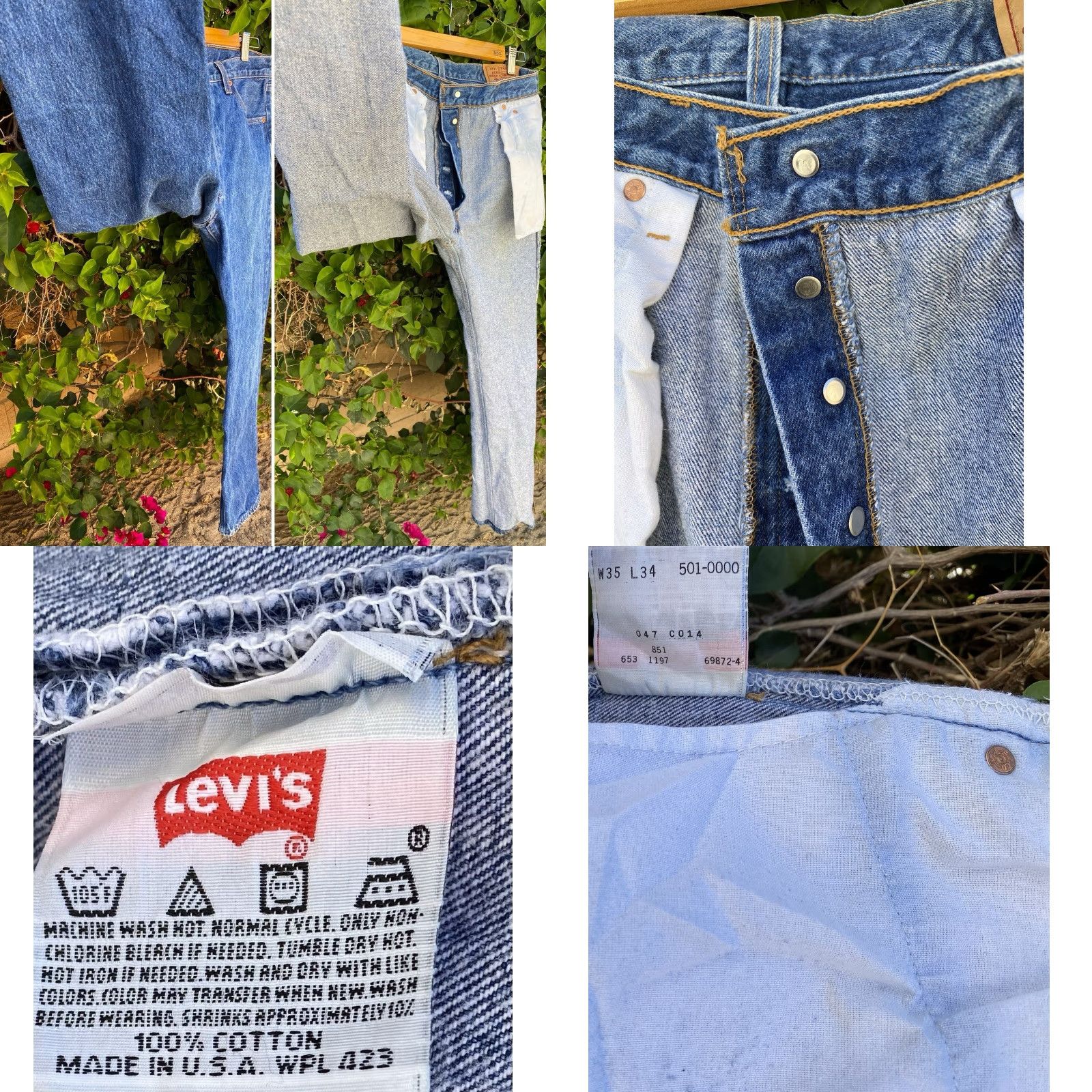 Levi's VINTAGE Levi’s 501 Jeans Levi's 501XX USA W 33 L 31.5 5-Pocket Design Jeans Mens Blue Denim USA Cowboy 501 XX, Vintage Size US 35 - 9 Thumbnail