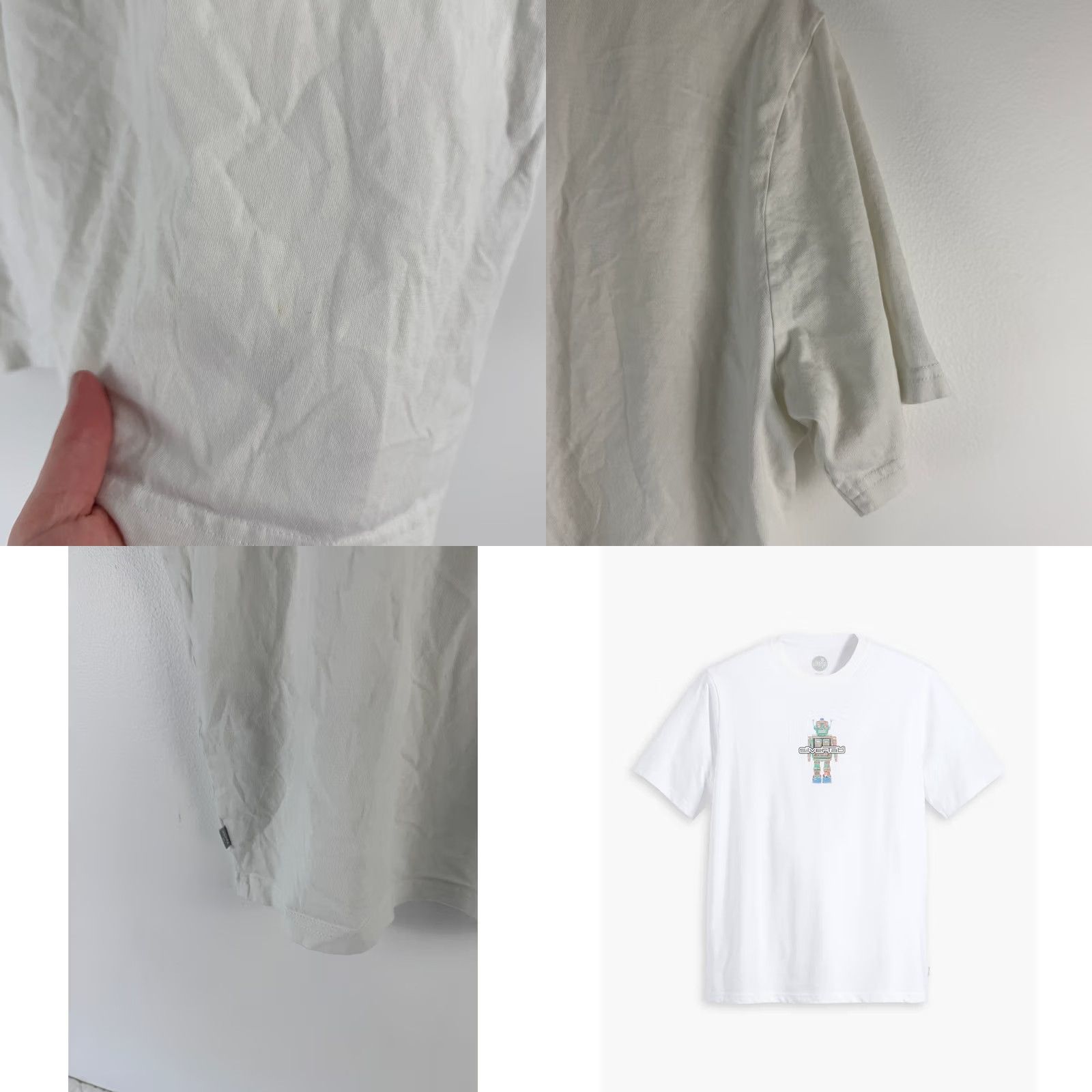 Levi's Levi's Silver Tab Relaxed Fit Robot Graphic Short Sleeve Tee White Men's M Size US 31 - 8 Thumbnail