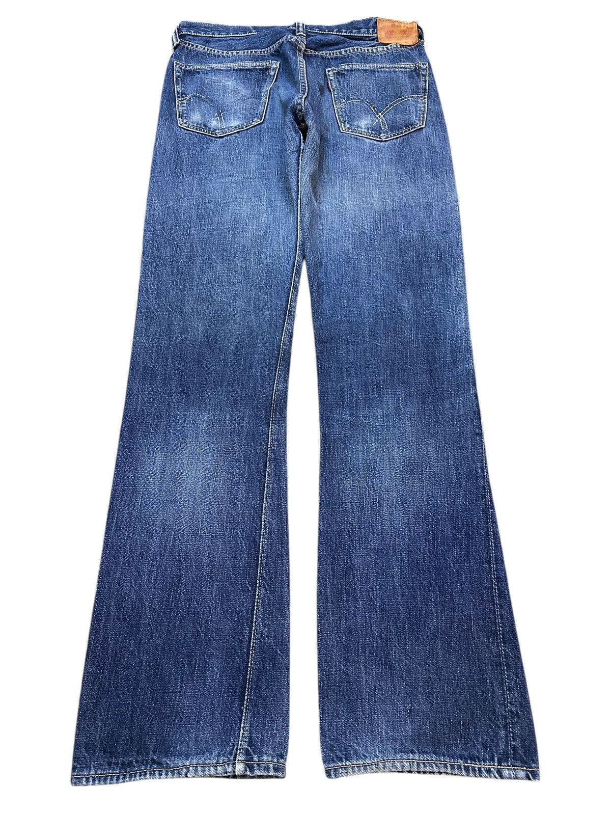 Full Count & Co. Vintage Japan Full Count Blue Faded Wash Wide Leg Jeans Size US 30 / EU 46 - 2 Thumbnail