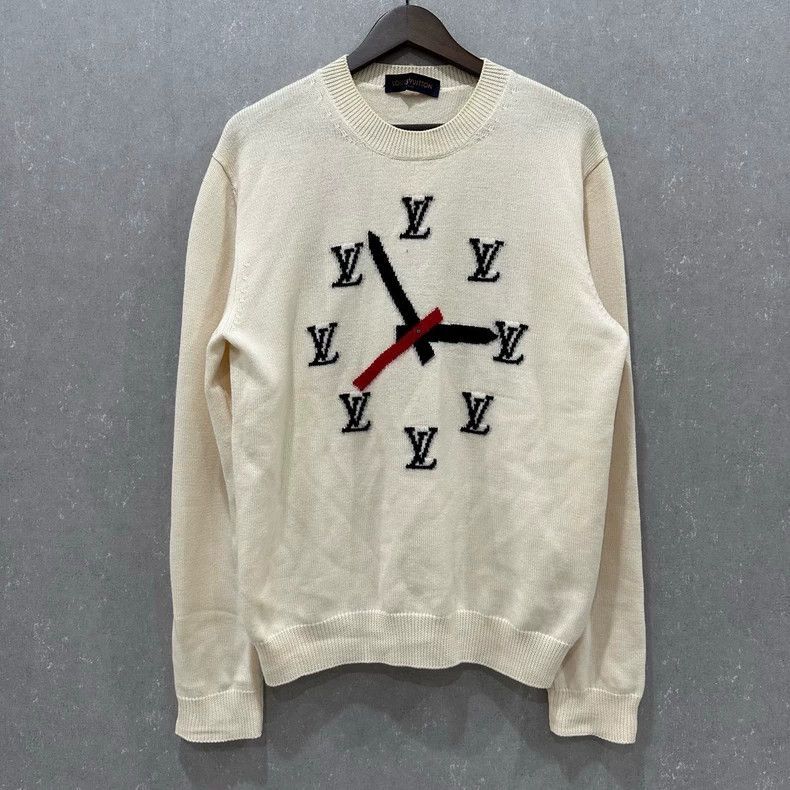 Louis Vuitton Louis Vuitton Cream Clock Pattern Sweater Size US L / EU 52-54 / 3 - 1 Thumbnail