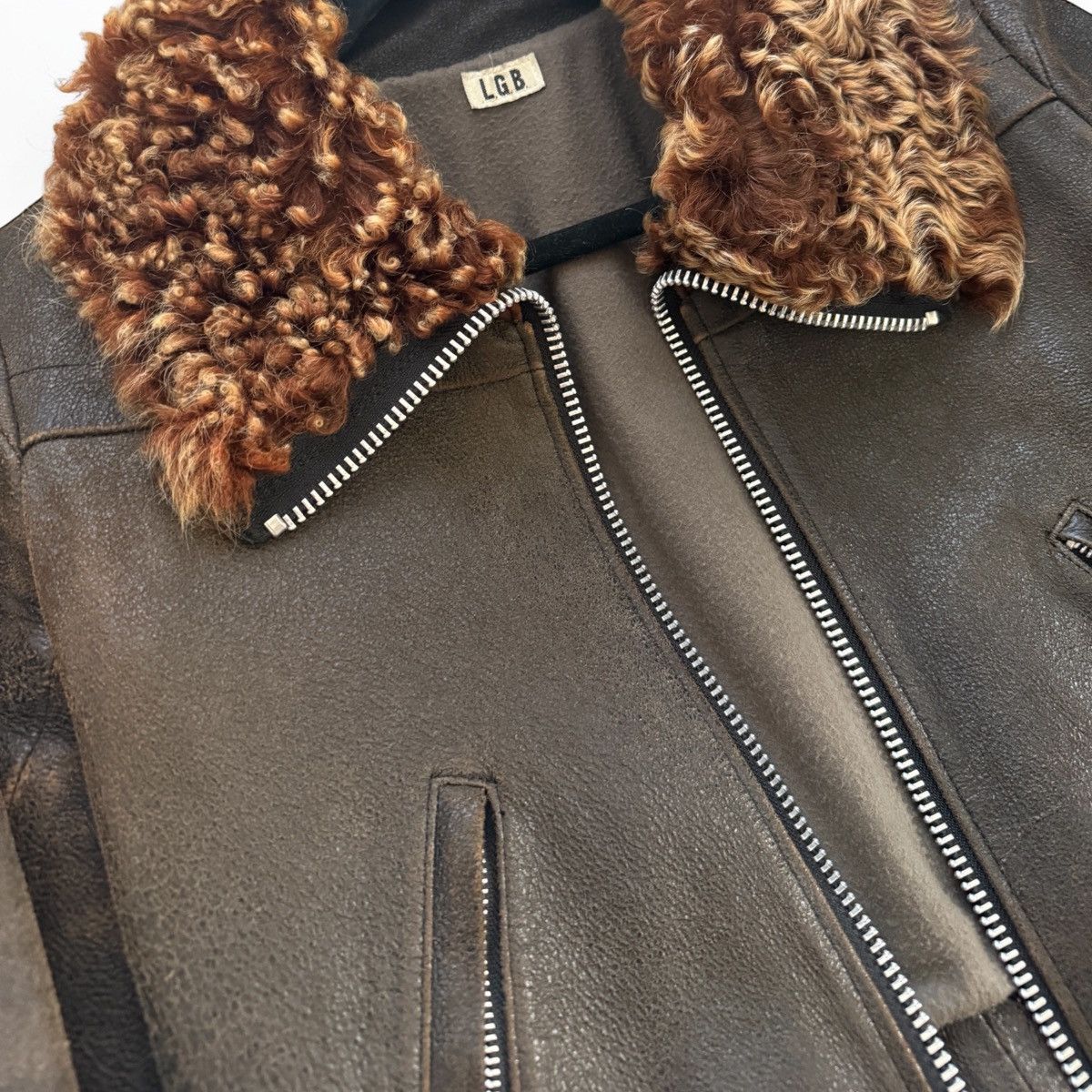 Le Grande Bleu (L.G.B.) LGB brown aviator style fur leather jacket Size US S / EU 44-46 / 1 - 4 Thumbnail