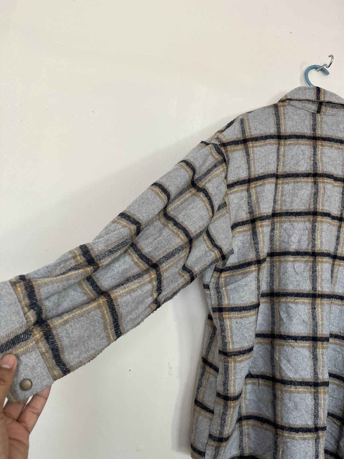 If Six Was Nine 💥Vintage 90s Lefty Button Wool Flannel Shadow Plaid Size US M / EU 48-50 / 2 - 10 Thumbnail