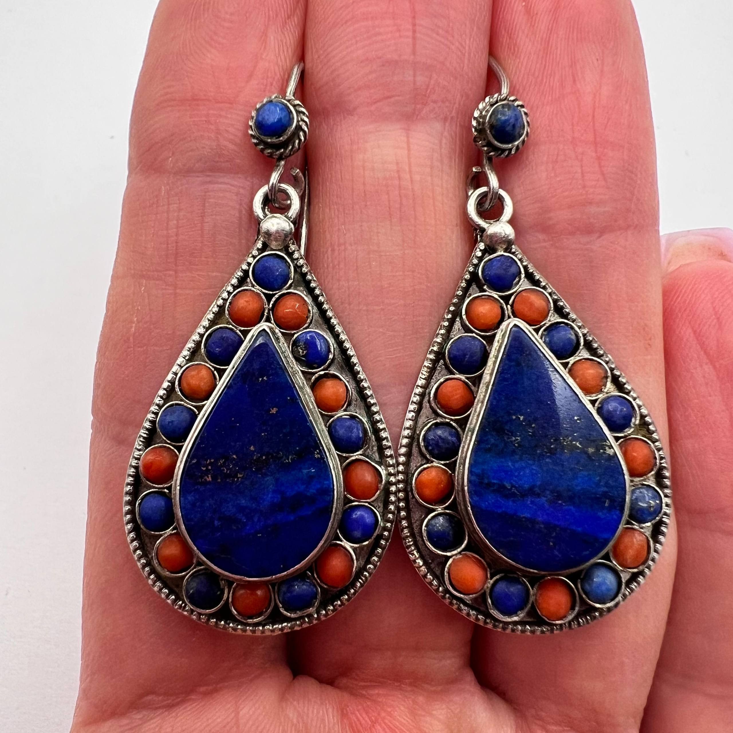 Vintage Vintage Sterling Silver 925 Gemstone Earrings 9g Size ONE SIZE - 2 Thumbnail