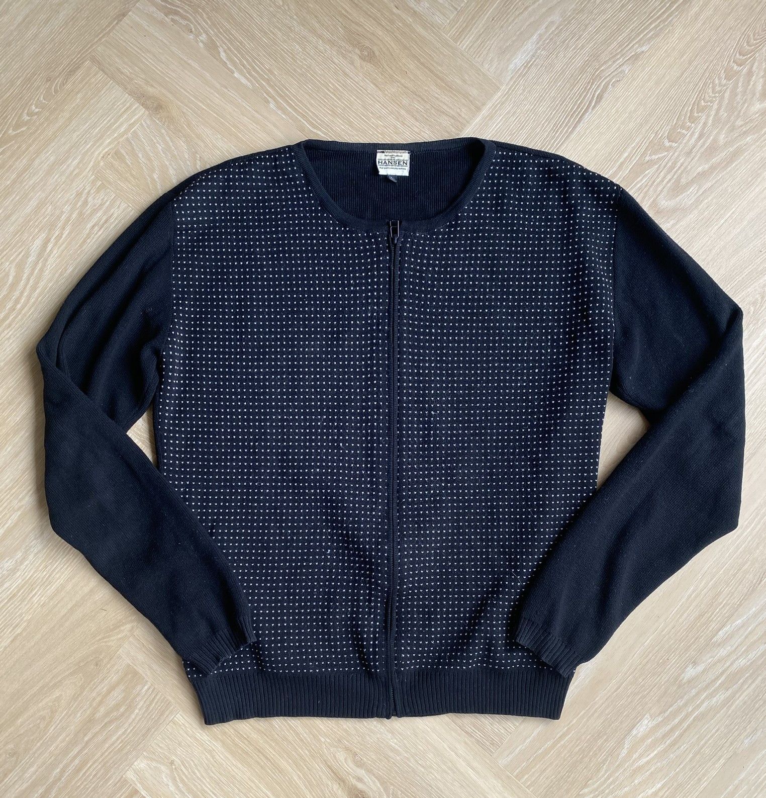 HANSEN Garments Extra Fine Merino Wool - Black Cardigan Size US L / EU 52-54 / 3 - 2 Thumbnail