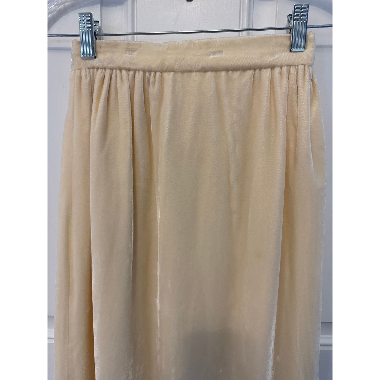 Vintage Vintage velvet butter yellow maxi high waisted skirt XXS Size 22" - 3 Thumbnail