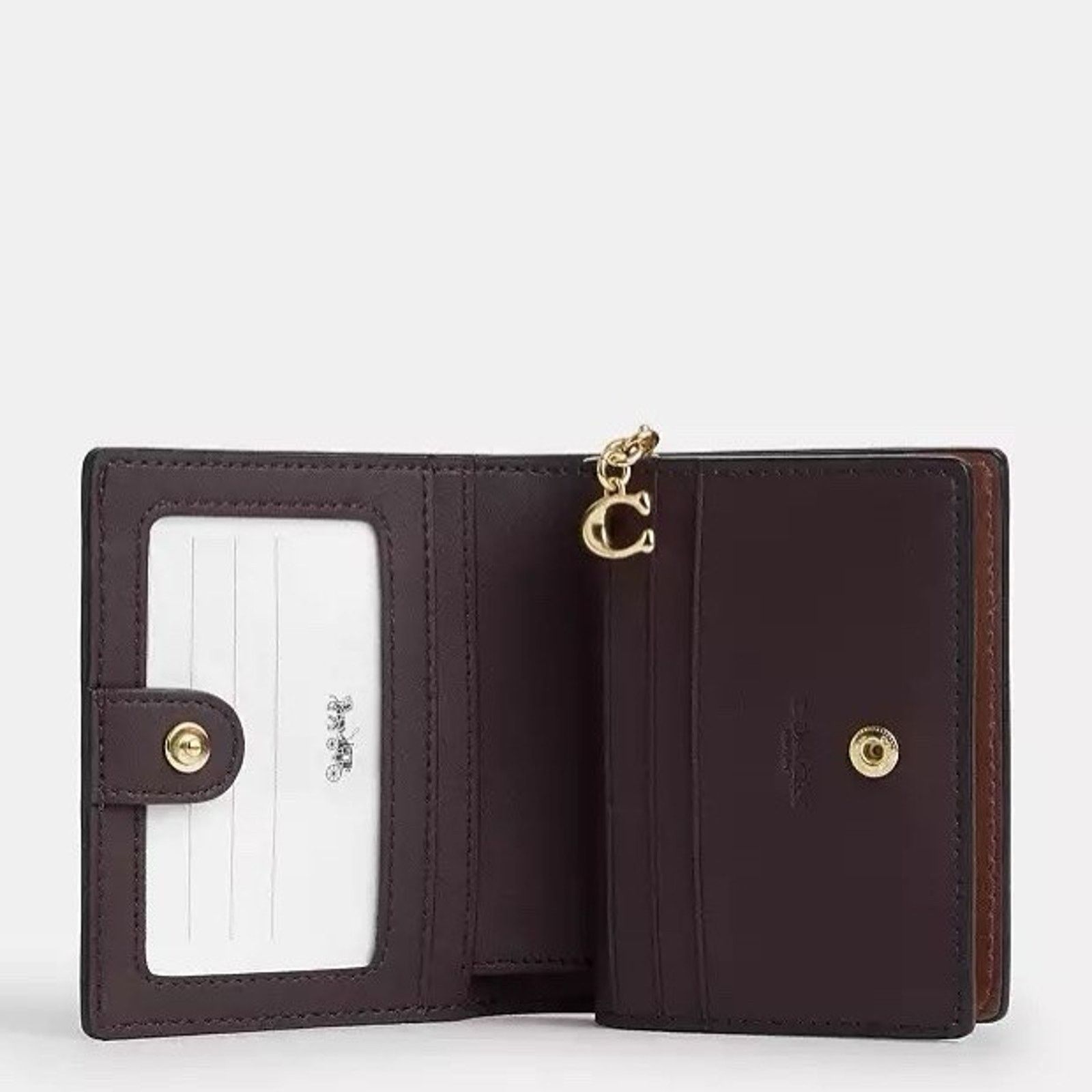 Coach NWT Coach Snap Wallet CW789 Signature Charm Gold/Tan/Brown Size ONE SIZE - 8 Thumbnail