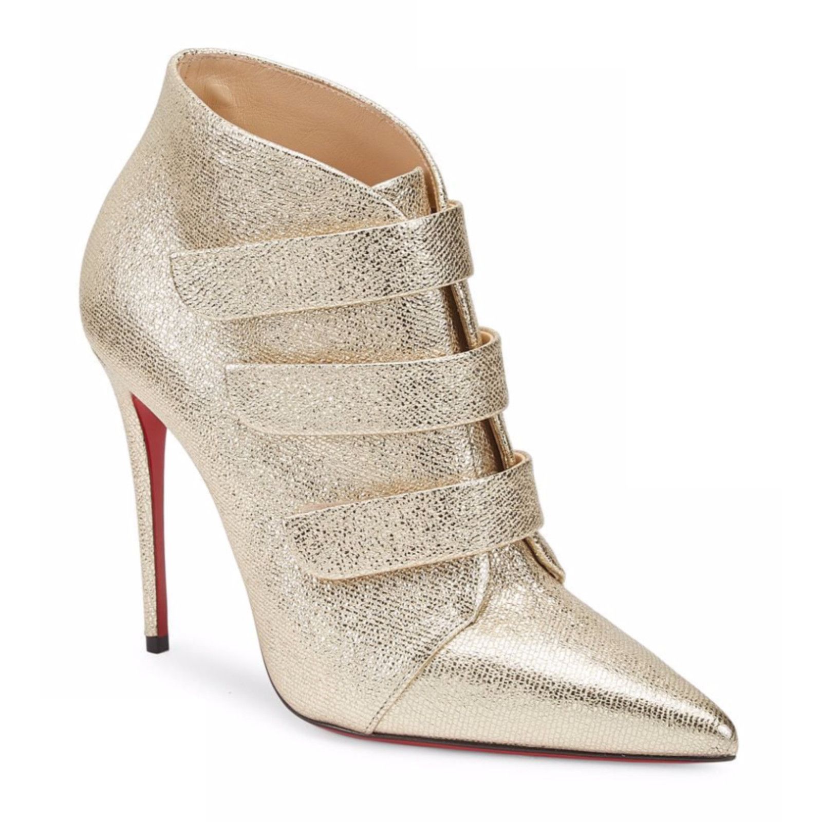 Christian Louboutin Christian Louboutin Triniboot 100 Platine Gold Strap Ankle Size US 9 / IT 39 - 1 Thumbnail