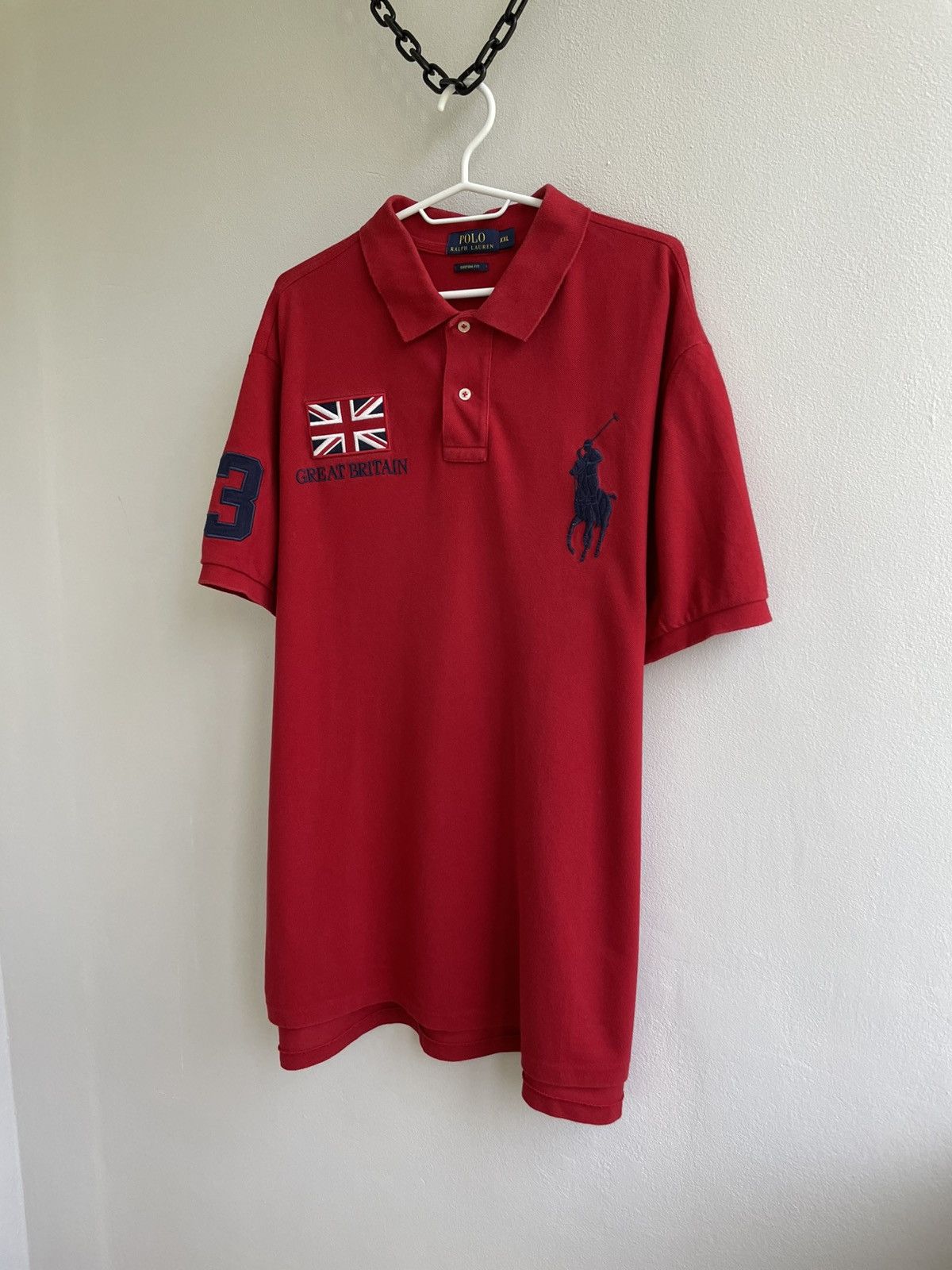 Polo Ralph Lauren × Vintage Polo Ralph Lauren Great Britain 3 Flag PRL Red Polo Shirt Size US XXL / EU 58 / 5 - 3 Thumbnail