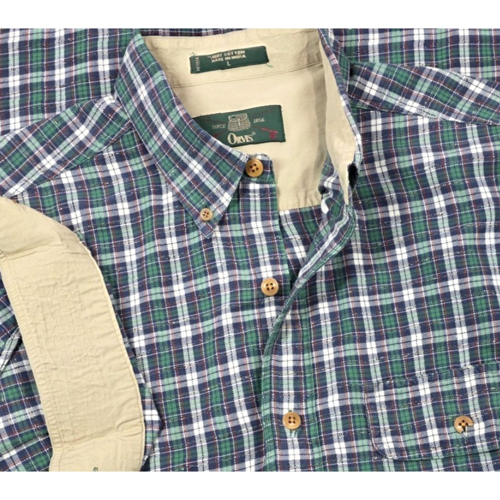 Orvis VTG Orvis Button-Up Mens L Blue Plaid Flannel Southwestern Long Sleeve Shirt Size US L / EU 52-54 / 3 - 3 Thumbnail