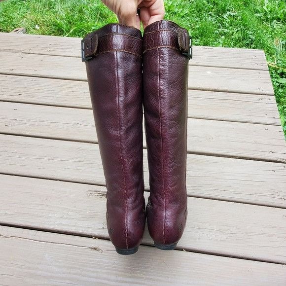 Born Born Dark Chocolate Brown Leather Boho Western Riding Boots Size US 7.5 / IT 37.5 - 6 Thumbnail