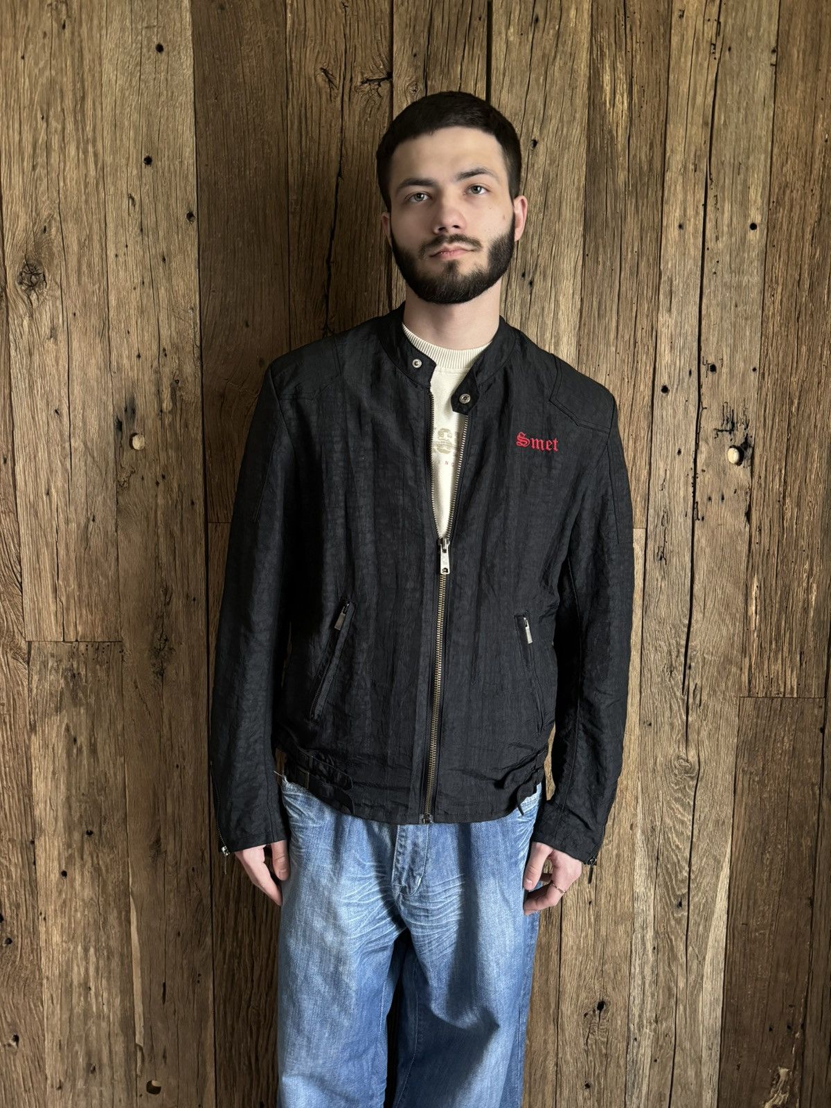 image of Vintage Y2K Smet By Christian Audigier Light Jacket in Black, Men's (Size Large)