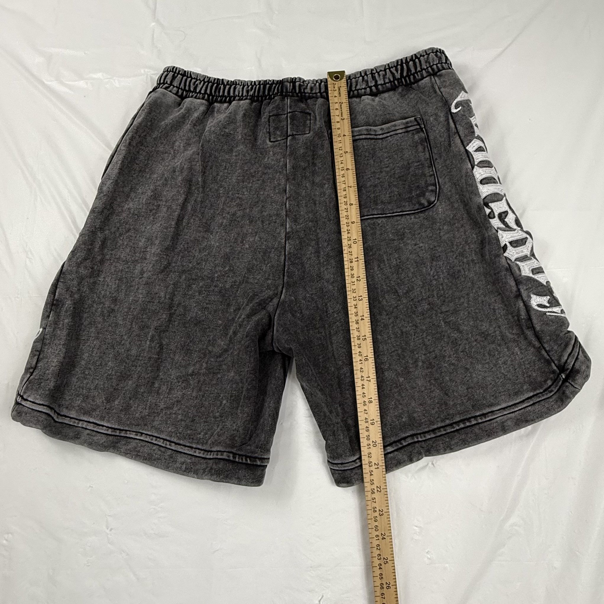 Godspeed Godspeed Mainline Collection Acid Wash Black Fleece Shorts Size US 36 / EU 52 - 5 Thumbnail