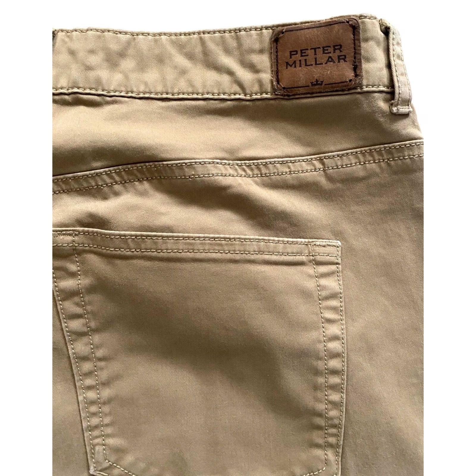 Peter Millar Peter Millar Men's Ultimate Sateen Five-Pocket Pants Sz 38 Beige Chino Regular Slim Straight Belt Loops 32in Inseam Size US 38 / EU 54 - 6 Thumbnail