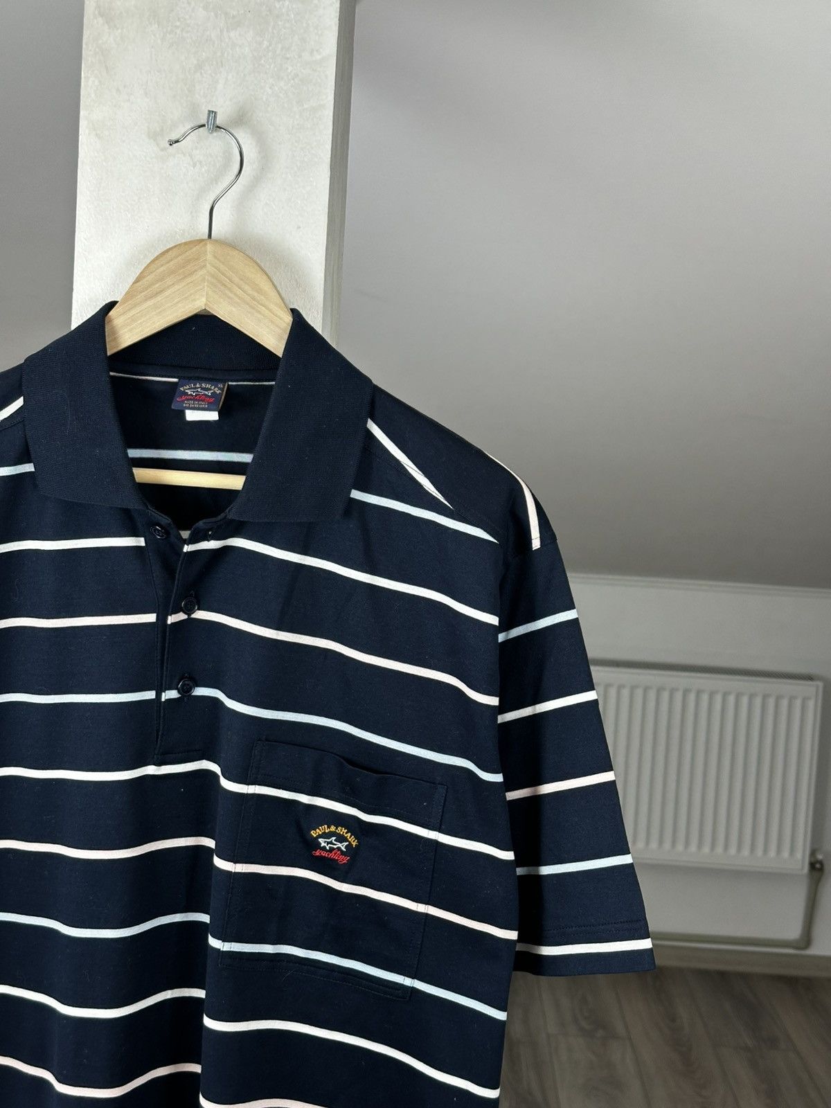 Paul & Shark PAUL & SHARK Polo Shirt Short Sleeved Tee Top Retro Striped Size US XL / EU 56 / 4 - 3 Thumbnail