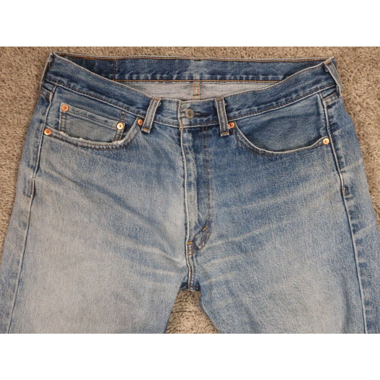 Levi's VINTAGE Levis 505 Jeans 38x29 Blue Denim Regular Fit Straight Leg Jeans Men's Size US 38 / EU 54 - 4 Thumbnail