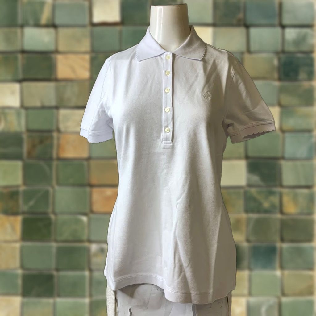 BROOKS BROTHERS Supima Cotton Polo Shirt Women's Medium White - Main Image