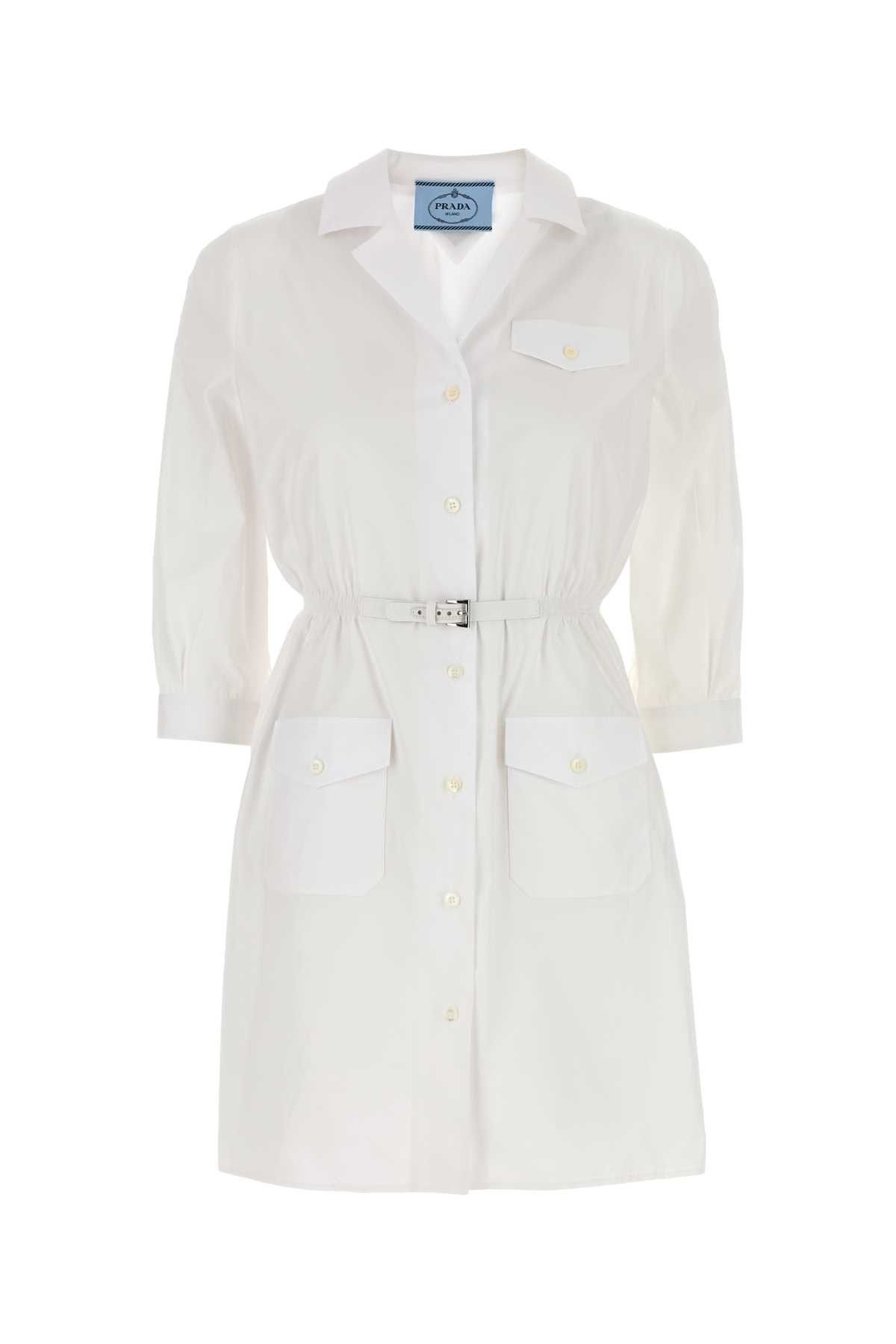 Prada White Poplin Shirt Dress Size M / US 6-8 / IT 42-44 - 1 Thumbnail