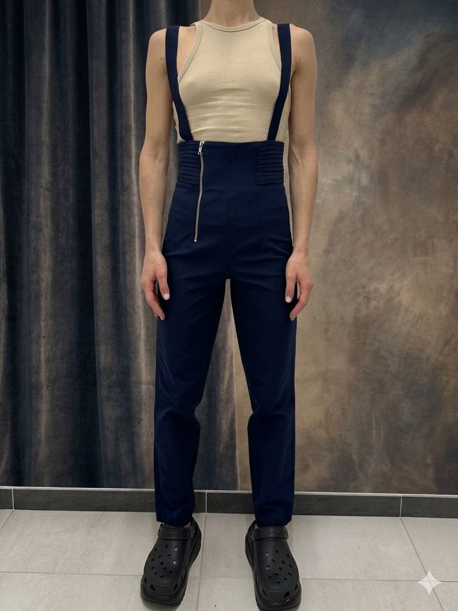 Marithe + Francois Girbaud Archive Prada Style Overalls High Waist Suspender Pants Size 27" / US 4 / IT 40 - 1 Thumbnail