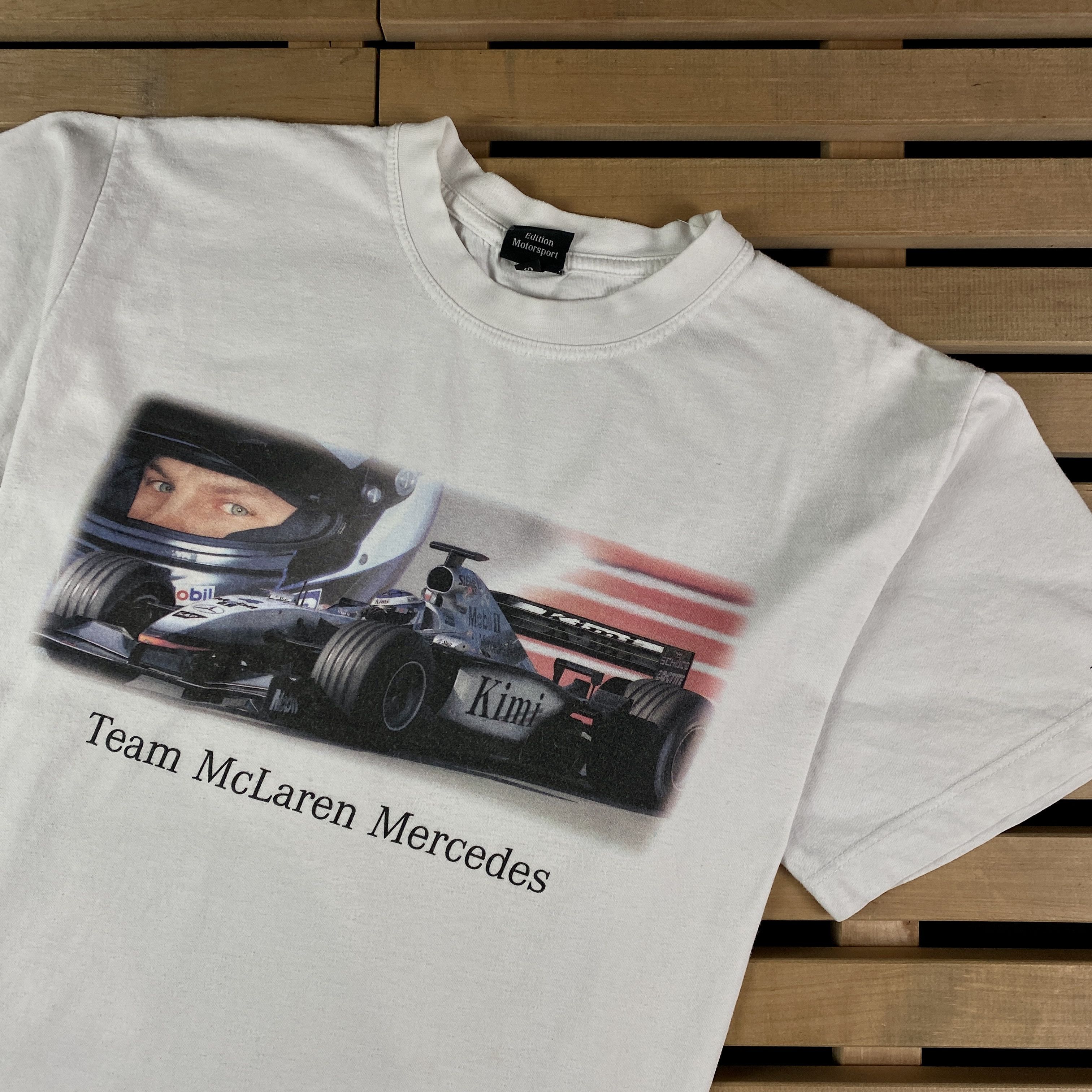 Malcolm McLaren Racing T-Shirt Mercedes McLaren Vintage Big Print Size XS-S Size US XS / EU 42 / 0 - 2 Thumbnail