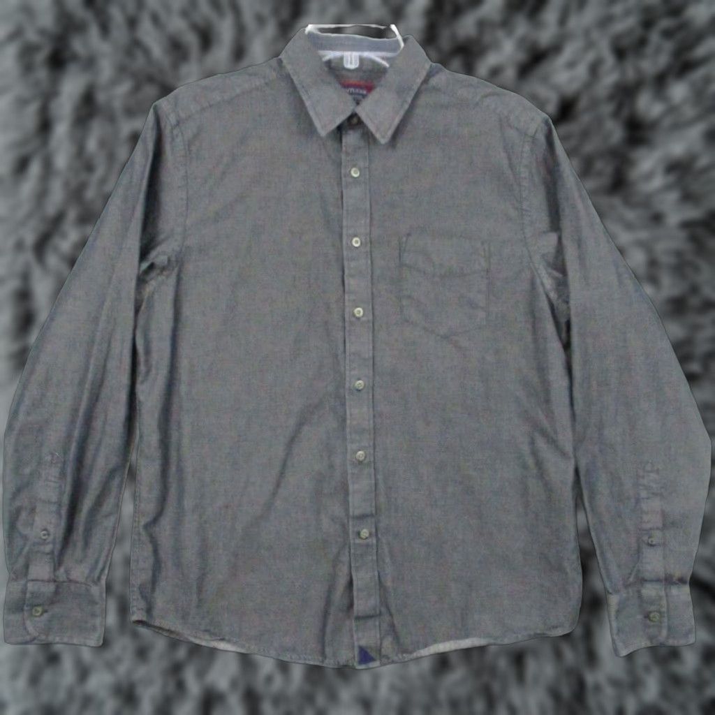 UNTUCKit UNTUCKit Shirt Mens Button-Down Gray Heathered Cotton Long Sleeve Medium Size US L / EU 52-54 / 3 - 1 Thumbnail