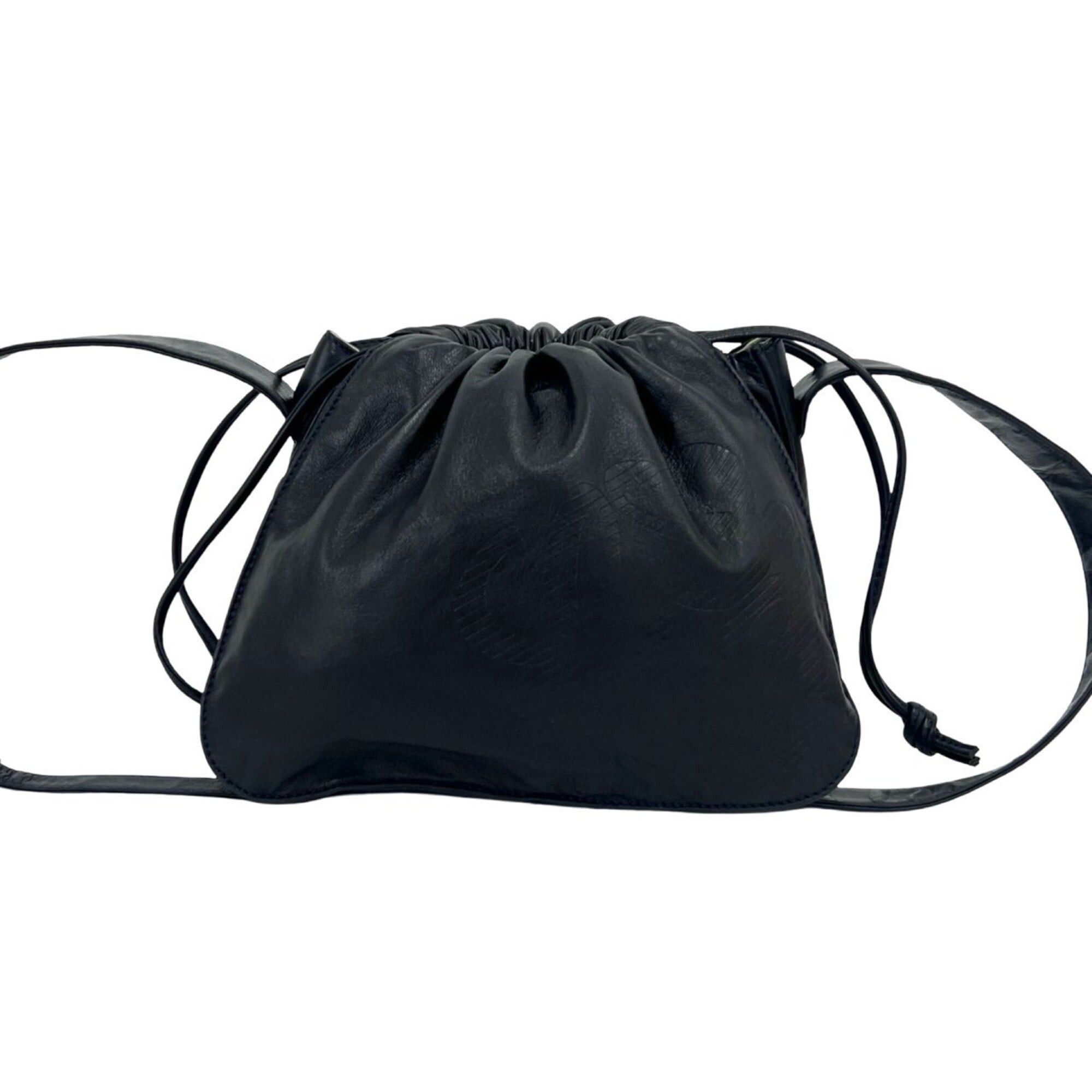 Loewe LOEWE Vintage Anagram Logo Nappa Leather Drawstring Shoulder Bag/Pouch, Dark Navy, 33703 Size ONE SIZE - 1 Thumbnail