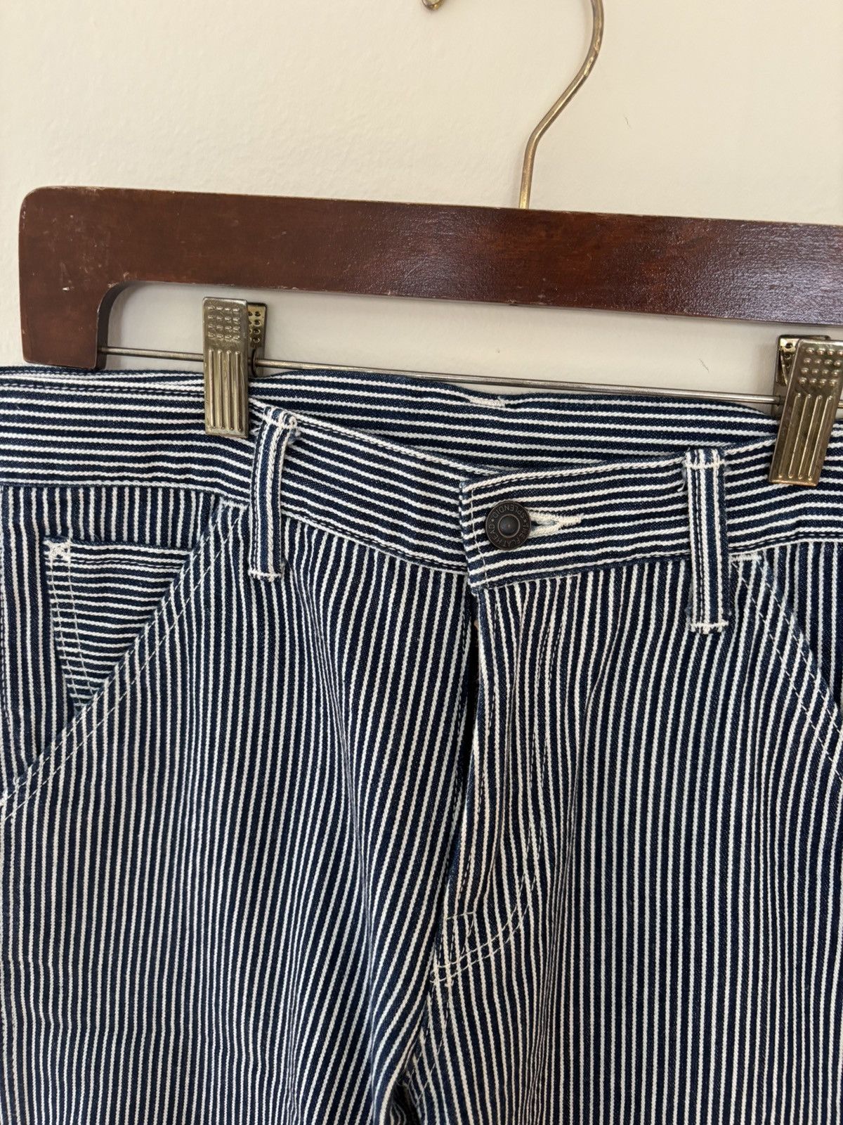 The Flat Head Union Made Hickory Stripe Jeans Size 30 PN-07W Japan Size US 31 - 2 Thumbnail