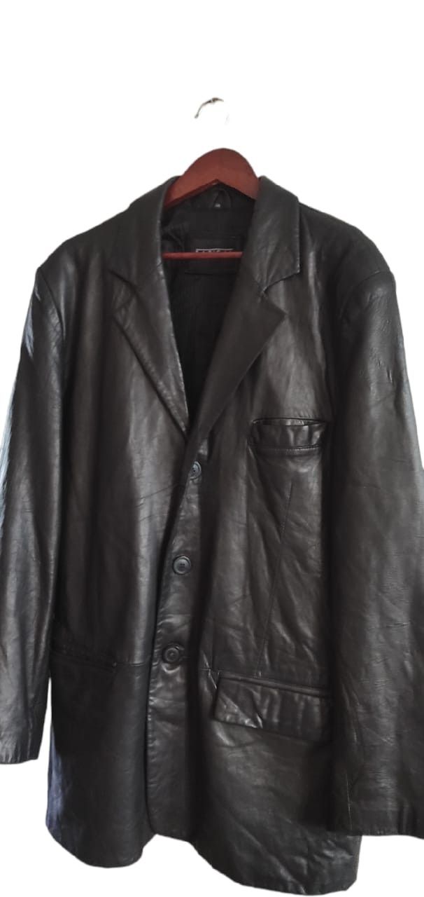 image of German x Leather Jacket Vintage Barisal Super Soft Leather Men Blazer Black Jacket (Size 2XL)