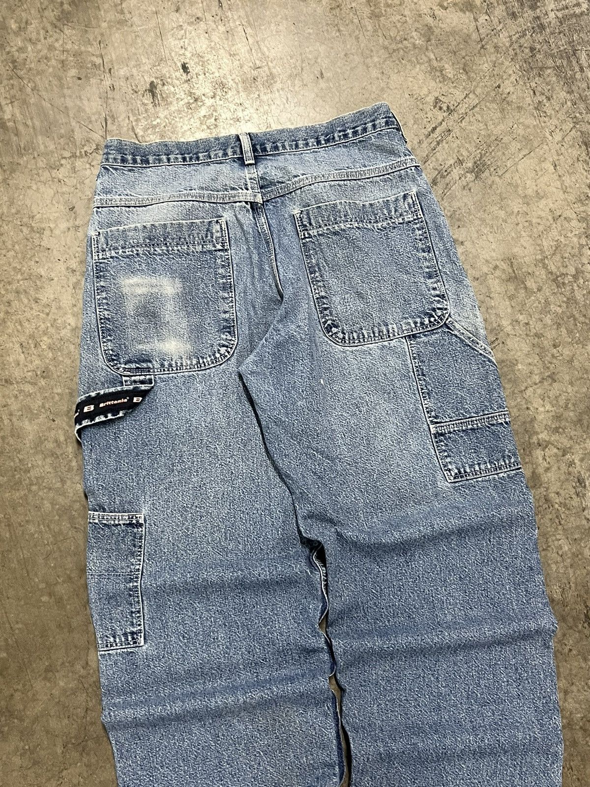 Vintage Y2k baggy fit denim cargo carpenter pants hype skater rare Size US 32 / EU 48 - 3 Thumbnail