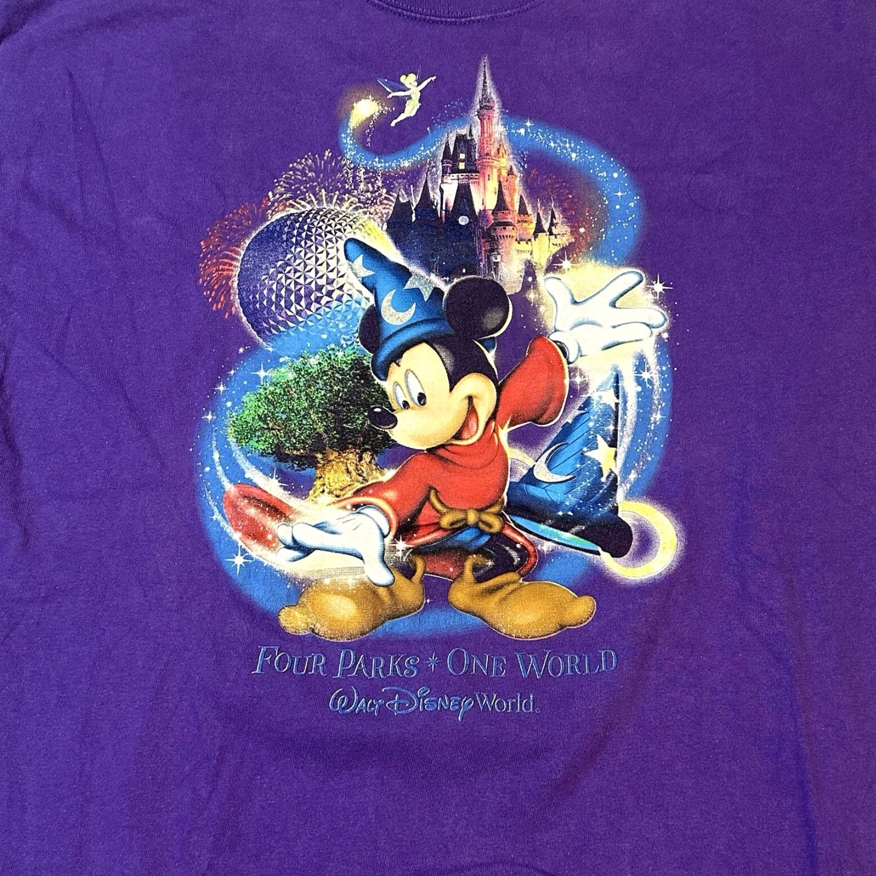 Hanes Hanes Walt Disney World Mickey Mouse Wizard Cotton Tee Four Parks One World Lg Shirt Men Multicolor Disney Parks Tee Wizard Mickey 90s? Size US L / EU 52-54 / 3 - 3 Thumbnail