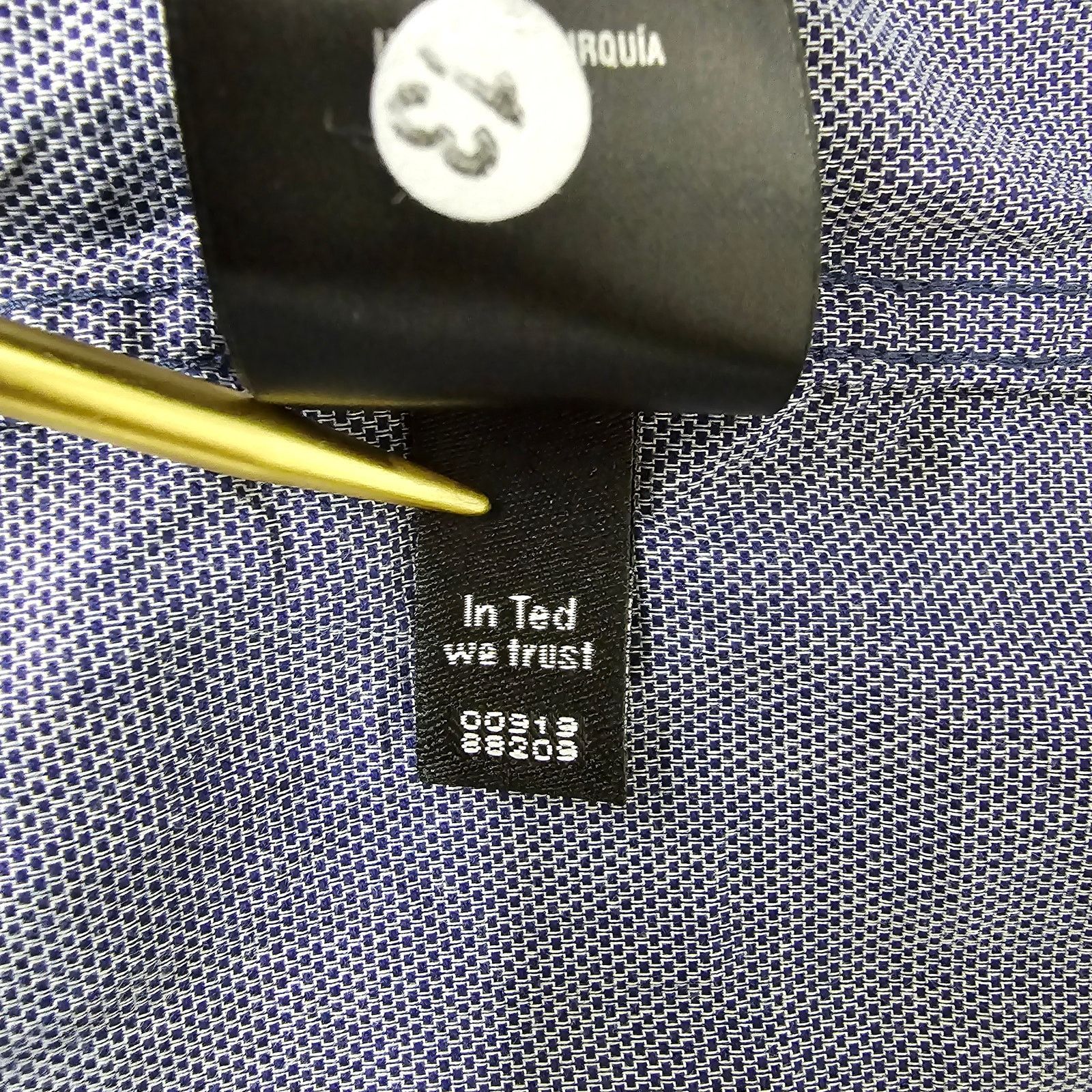 Ted Baker TED BAKER IFEL Semi Plain Shirt Micro Dot Navy Size 6 XXL XL Size US XXL / EU 58 / 5 - 15 Thumbnail