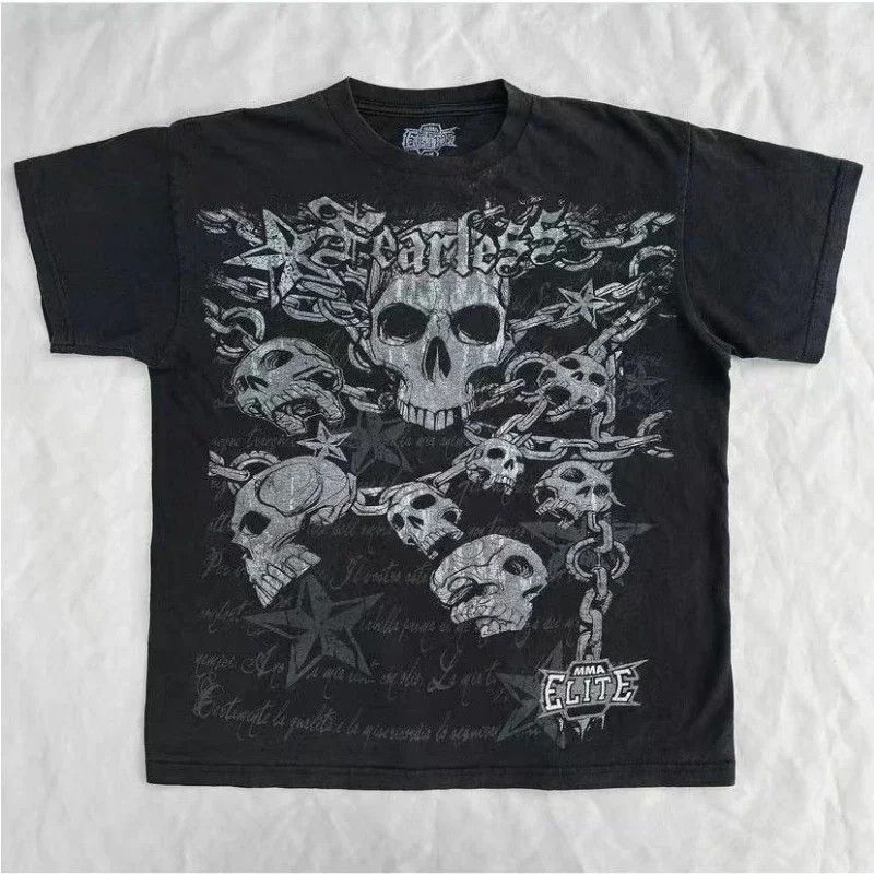 Vintage Casual Fearless Skull TShirt Size US XL / EU 56 / 4 - 1 Thumbnail
