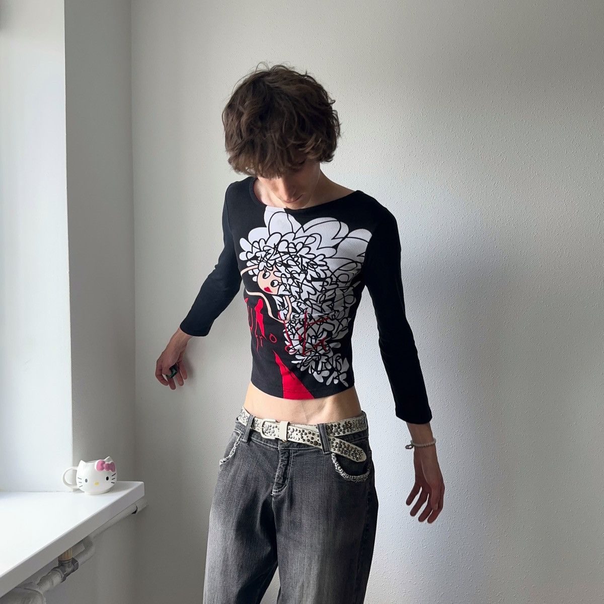 Cop Copine × Custo Barcelona × Hysteric Glamour Y2K Cute Cop Copine Vibe Vintage Long Sleeve T Shirt Size L / US 10 / IT 46 - 4 Thumbnail