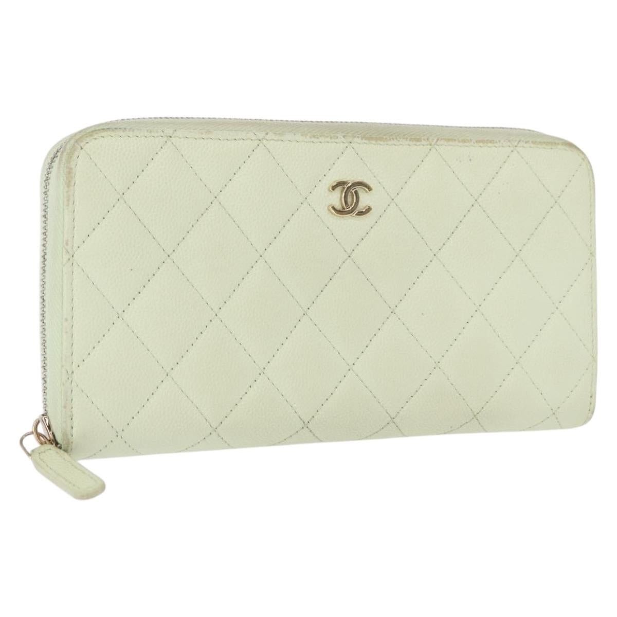 Chanel Chanel Long Wallet Caviar Skin Green Gold CC Size ONE SIZE - 1 Thumbnail