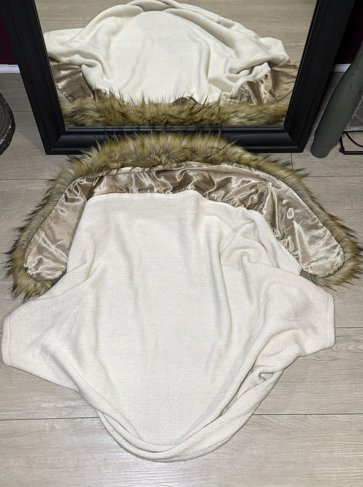 Bebe Y2K 2000s Bebe Fur Coat Knitted Sweater Size L / US 10 / IT 46 - 5 Thumbnail