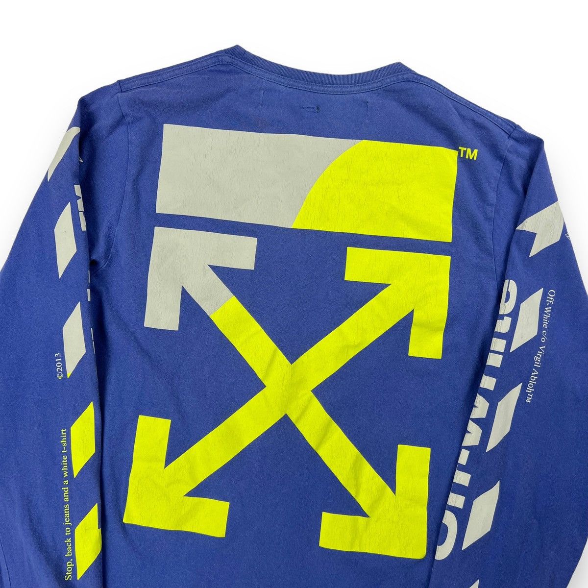 Off-White Split Arrows Blue Long Sleeve T Shirt