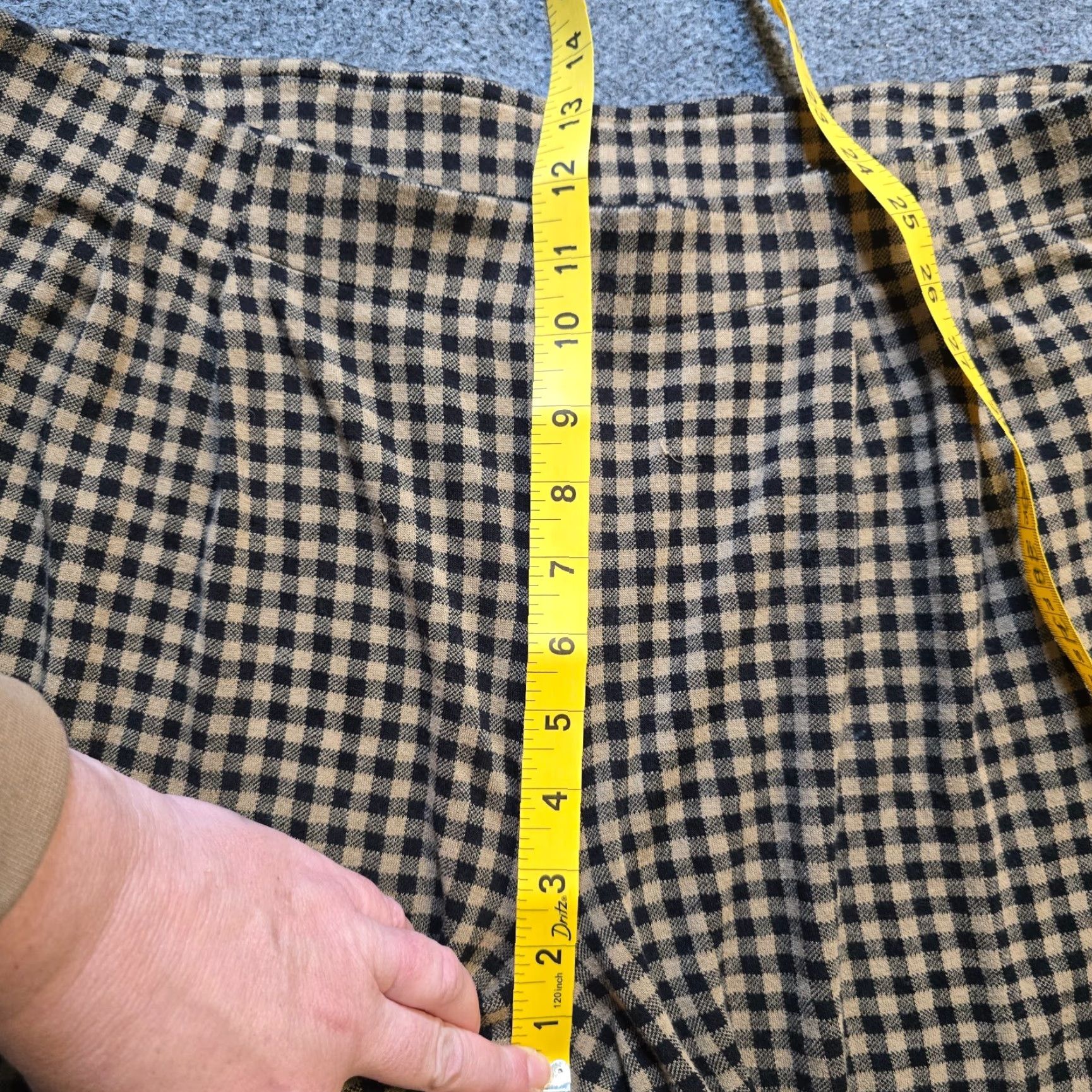 J. Jill J. Jill Pants Wide-Leg Plaid Capri Cropped Beige Black Womens Large Stretch Casual Side Elastic Waist Knit Capris Size 24" / US 00 / IT 34 - 6 Thumbnail