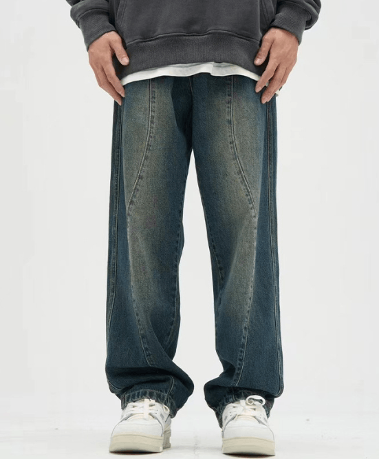 Japanese Brand × Jean American retro distressed washed simple loose jeans Size US 32 / EU 48 - 1 Thumbnail