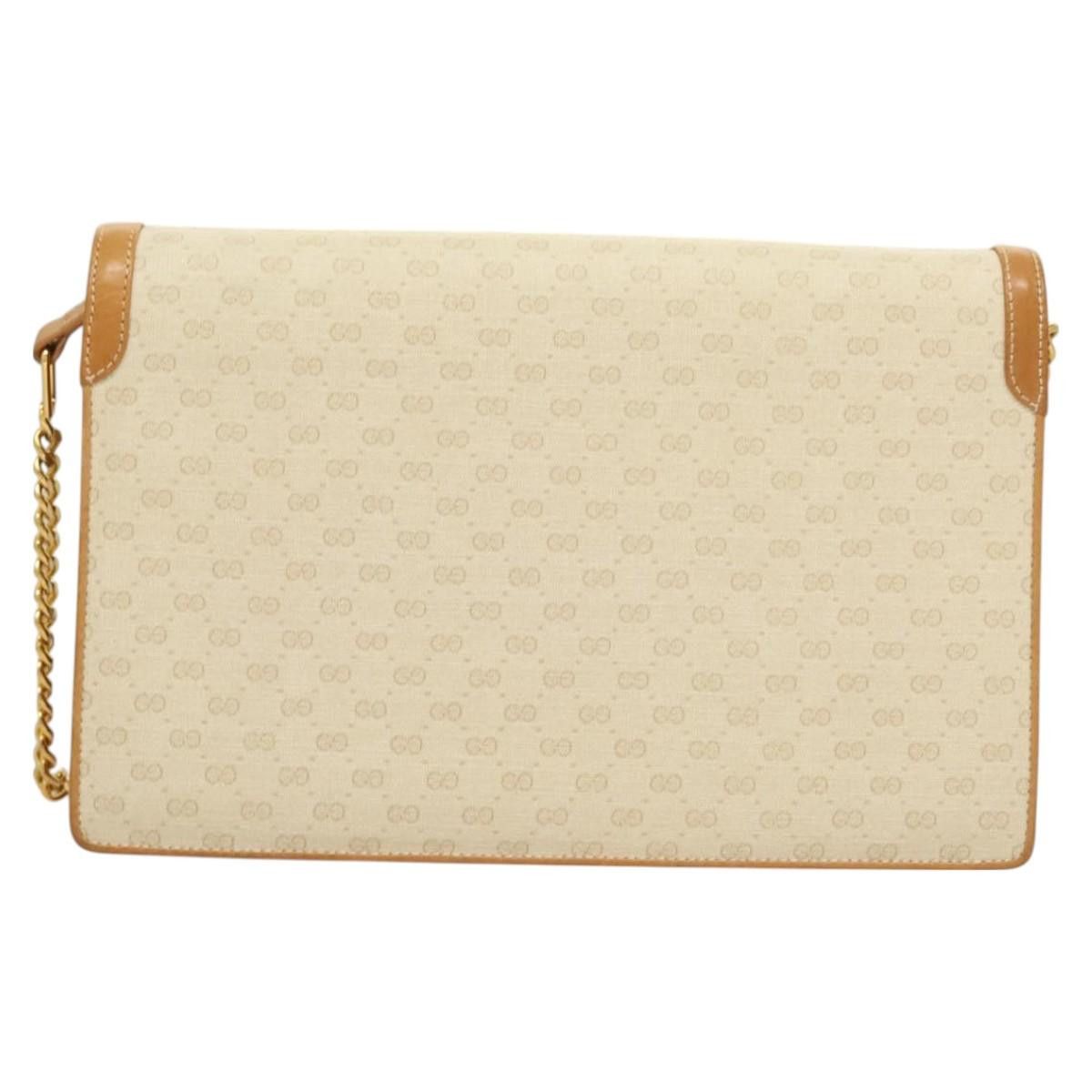 Gucci GUCCI Micro GG Supreme Chain Shoulder Bag Pvc White Gold Size ONE SIZE - 3 Thumbnail