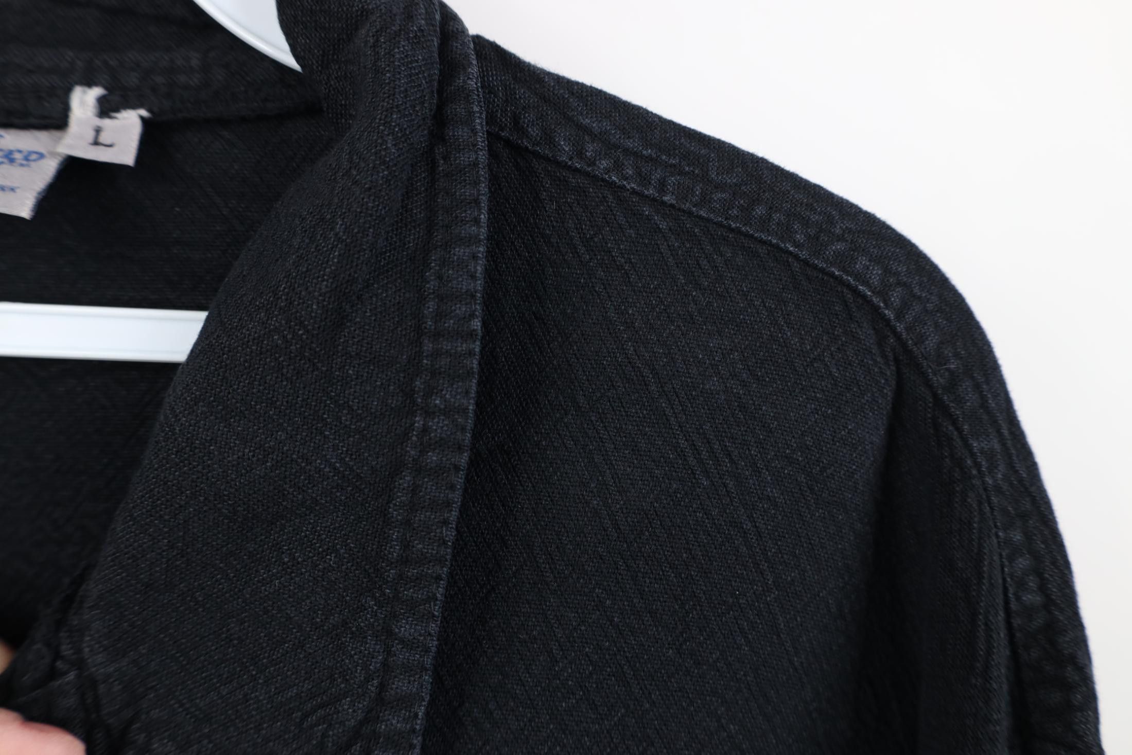 Vintage Vintage 90s Streetwear Cotton Button Shirt Jacket Black USA Size US L / EU 52-54 / 3 - 7 Thumbnail