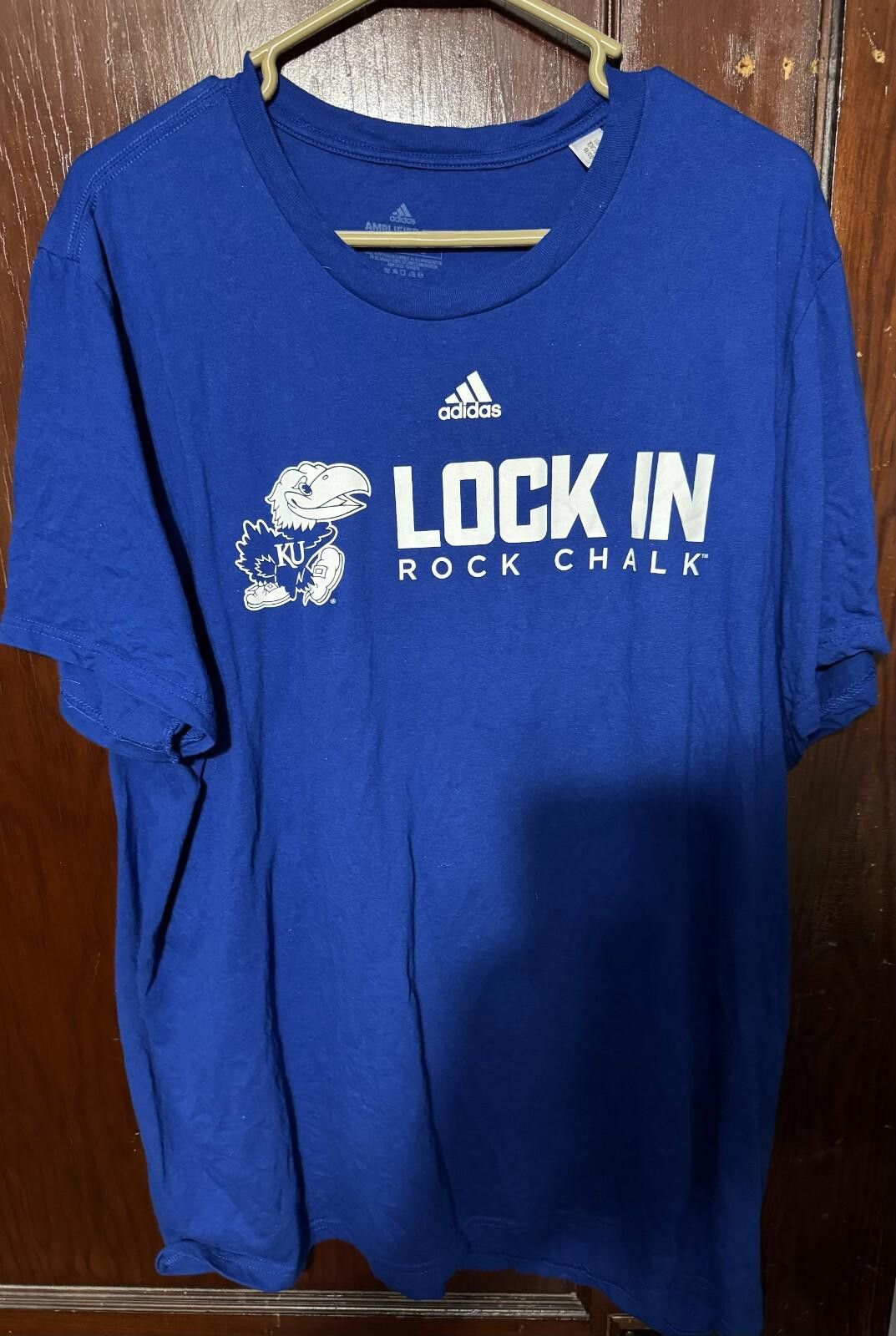 Adidas Kansas University Jayhawks KU Adidas T-Shirt Men Sz XXL Blue Size US XXL / EU 58 / 5 - 1 Thumbnail