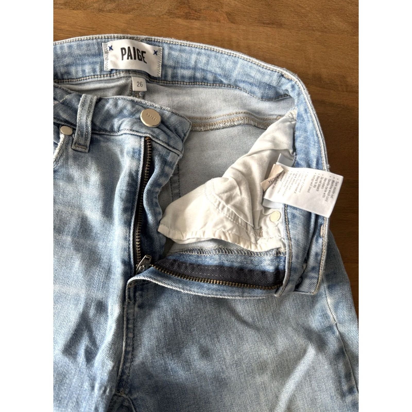 Paige Paige Jeans Women Crop Slim Fit Light Wash Denim 26x25 Blue Stretch High Rise 5-Pocket Size 26" / US 2 / IT 38 - 5 Thumbnail