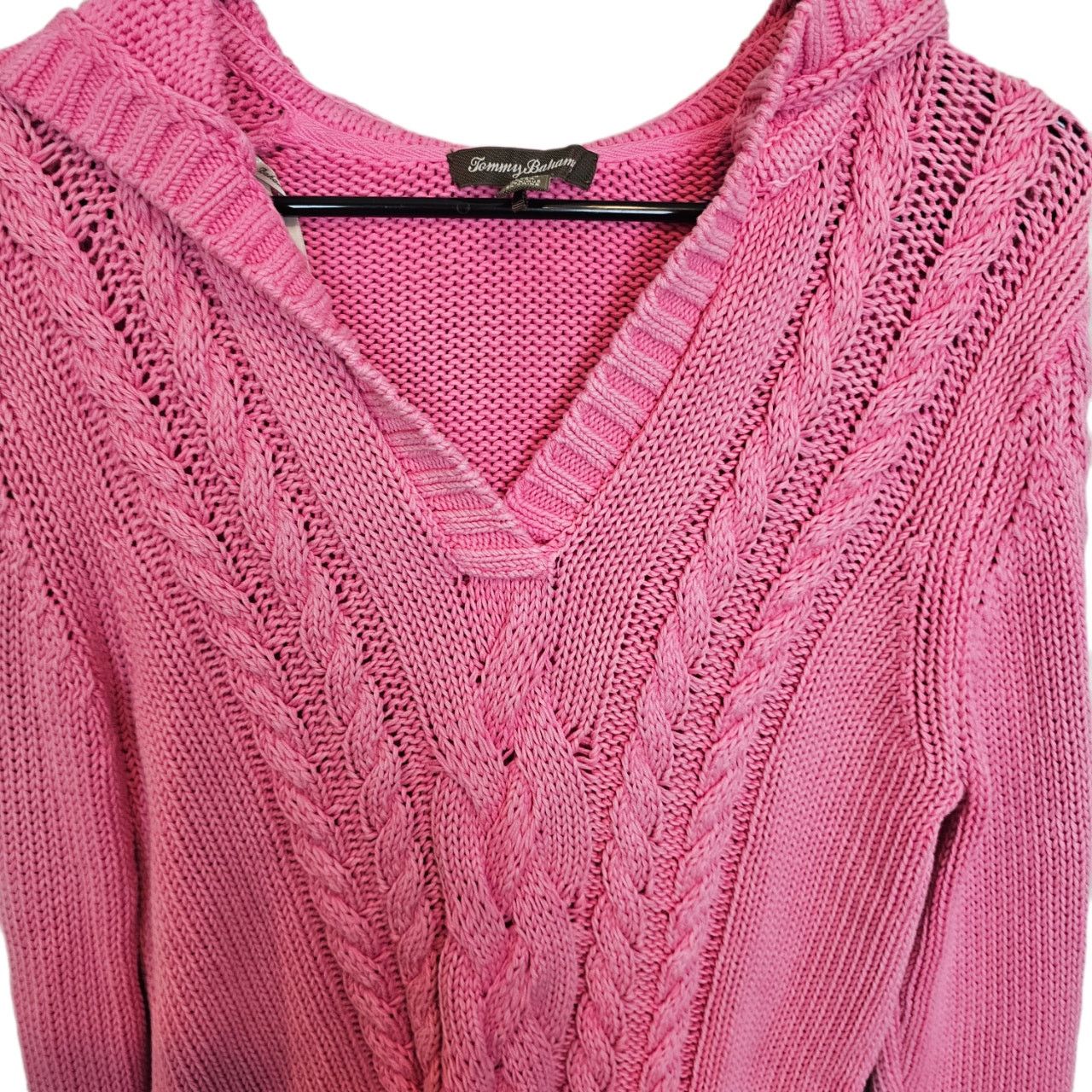Tommy Bahama Tommy Bahama Womens Cable Knit Sweater Hooded Preppy Classic Size M / US 6-8 / IT 42-44 - 2 Thumbnail