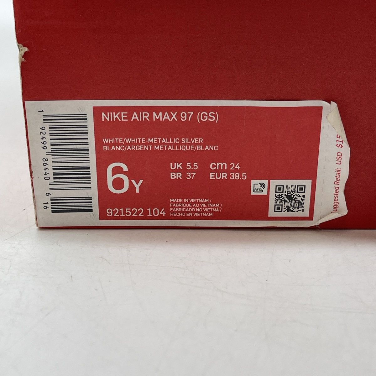 Nike Air max 97 white metallic silver Size US 6 / EU 39 - 9 Thumbnail