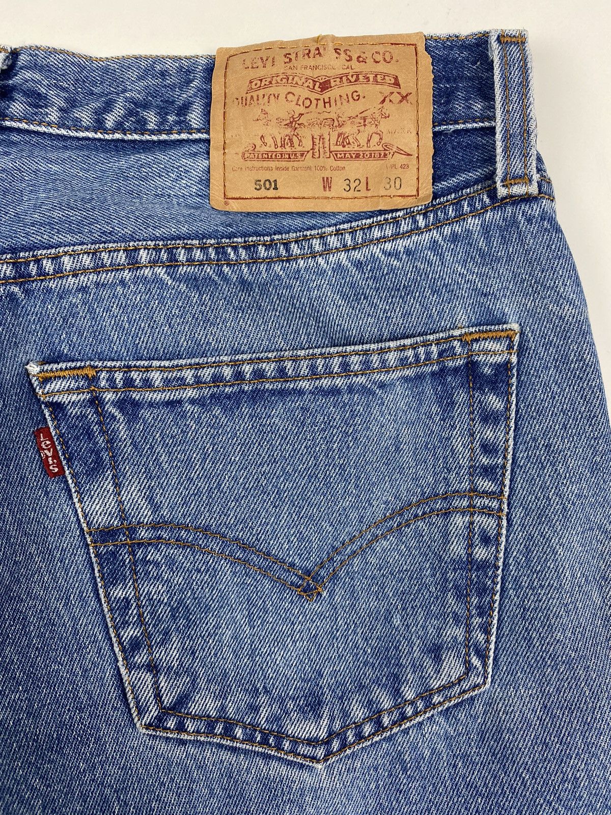 Levi's 1990’s Vintage Levi’s 501 Blue Denim Pants 32X30 Size US 32 / EU 48 - 8 Thumbnail