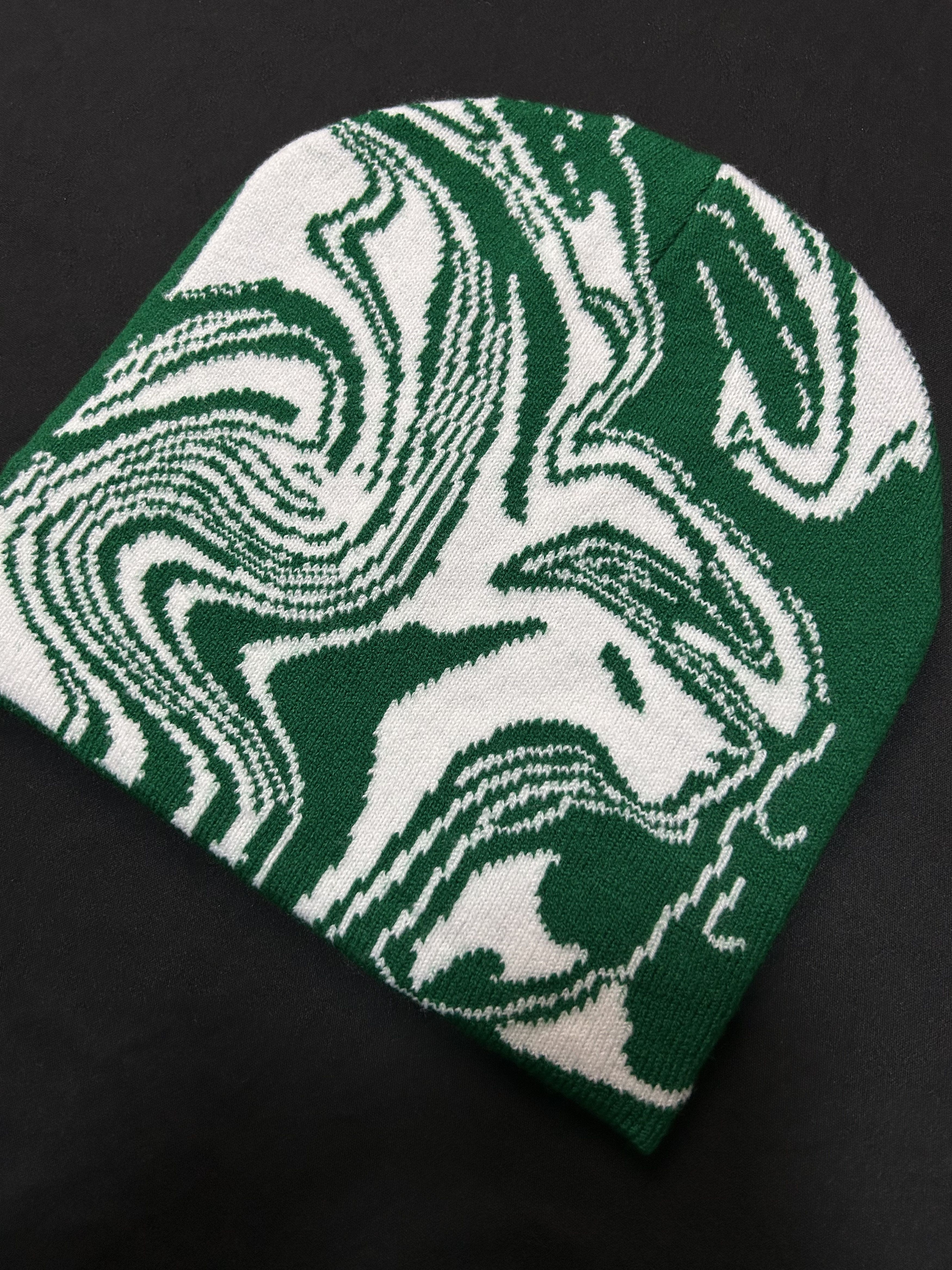 Japanese Brand Rare Planet Heaven Graphic No Cuff Knit Green Beanie OS Size ONE SIZE - 3 Thumbnail